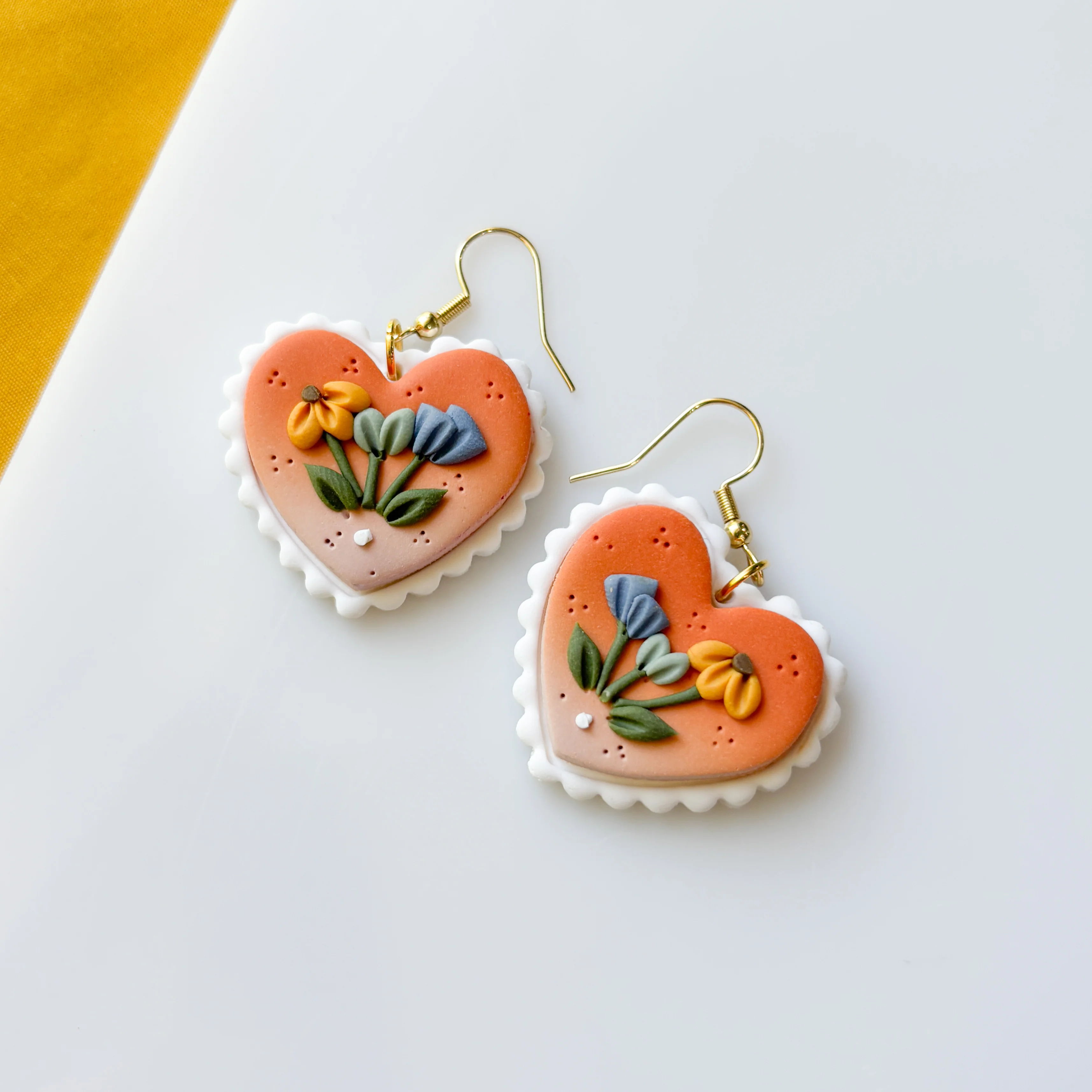 FLORAL HEART EARRINGS - Image 1