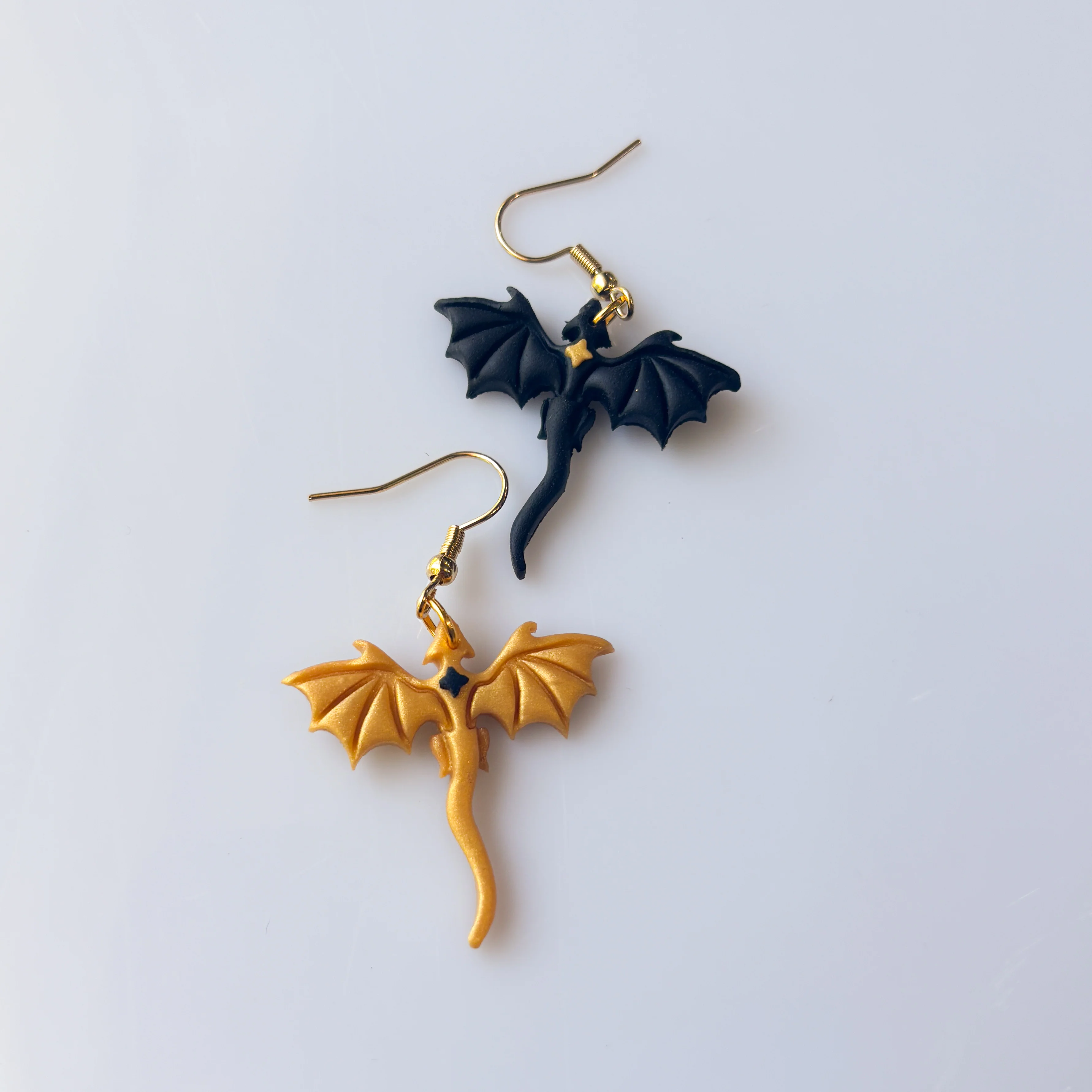 BLACK GOLD MISMATCH DRAGON EARRINGS (MINI) - Image 2