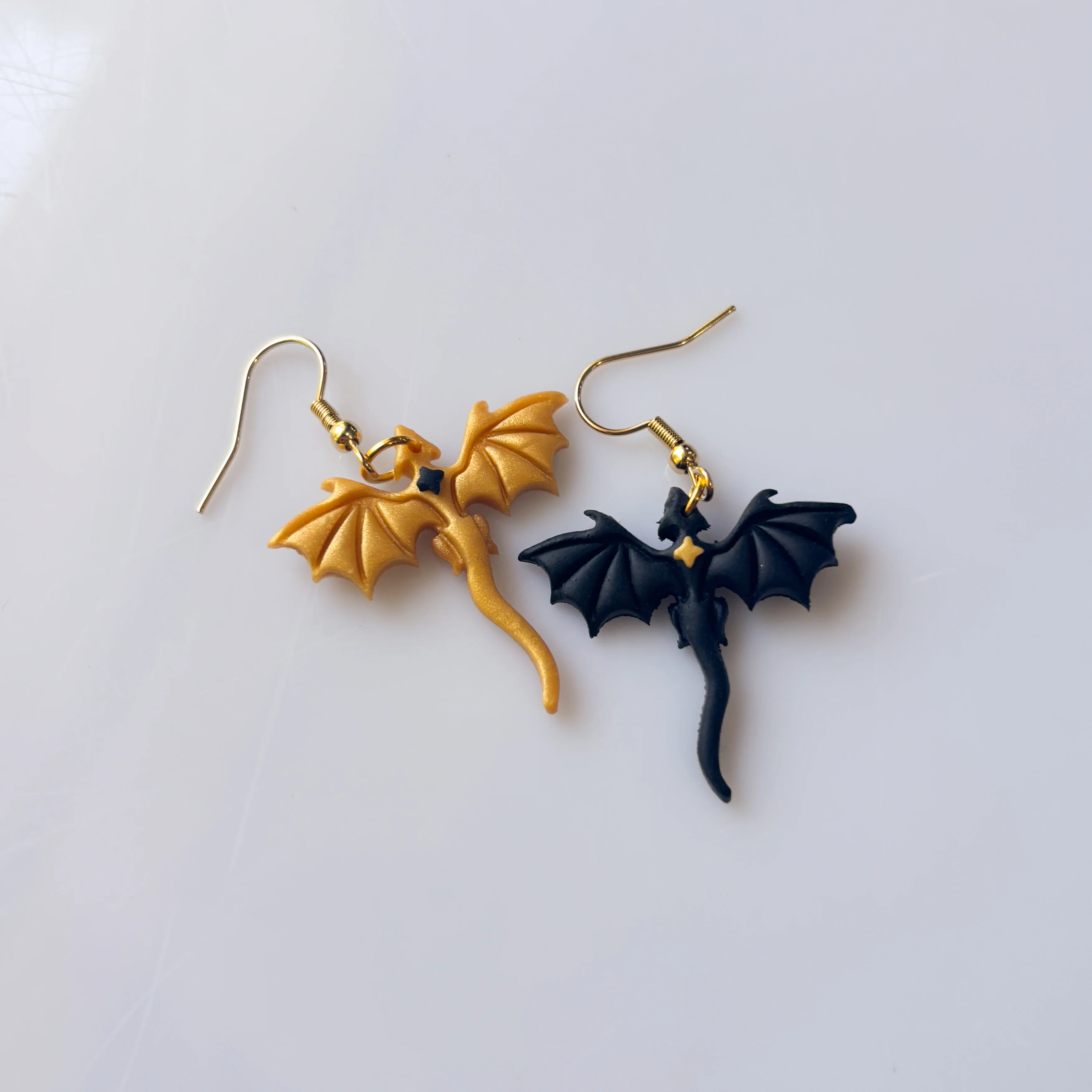 BLACK GOLD MISMATCH DRAGON EARRINGS (MINI) - Image 3