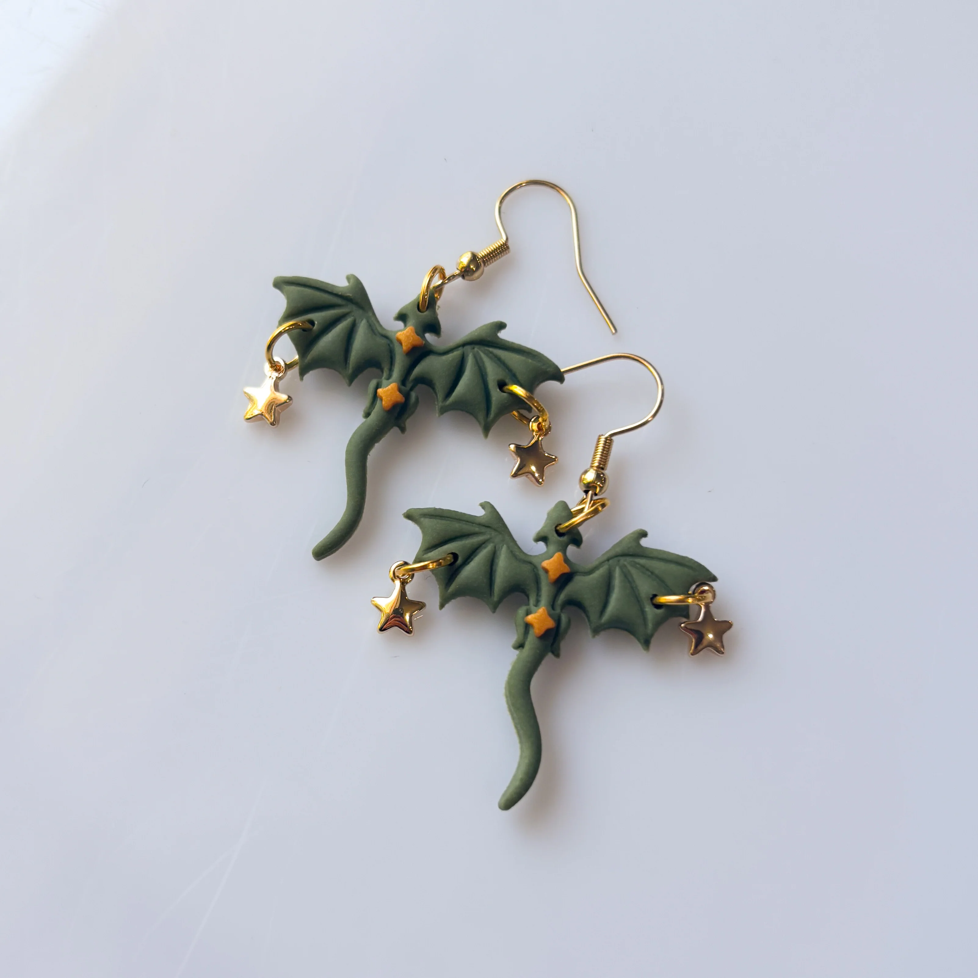 CELESTIAL GREEN DRAGON EARRINGS (MINI) - Image 2