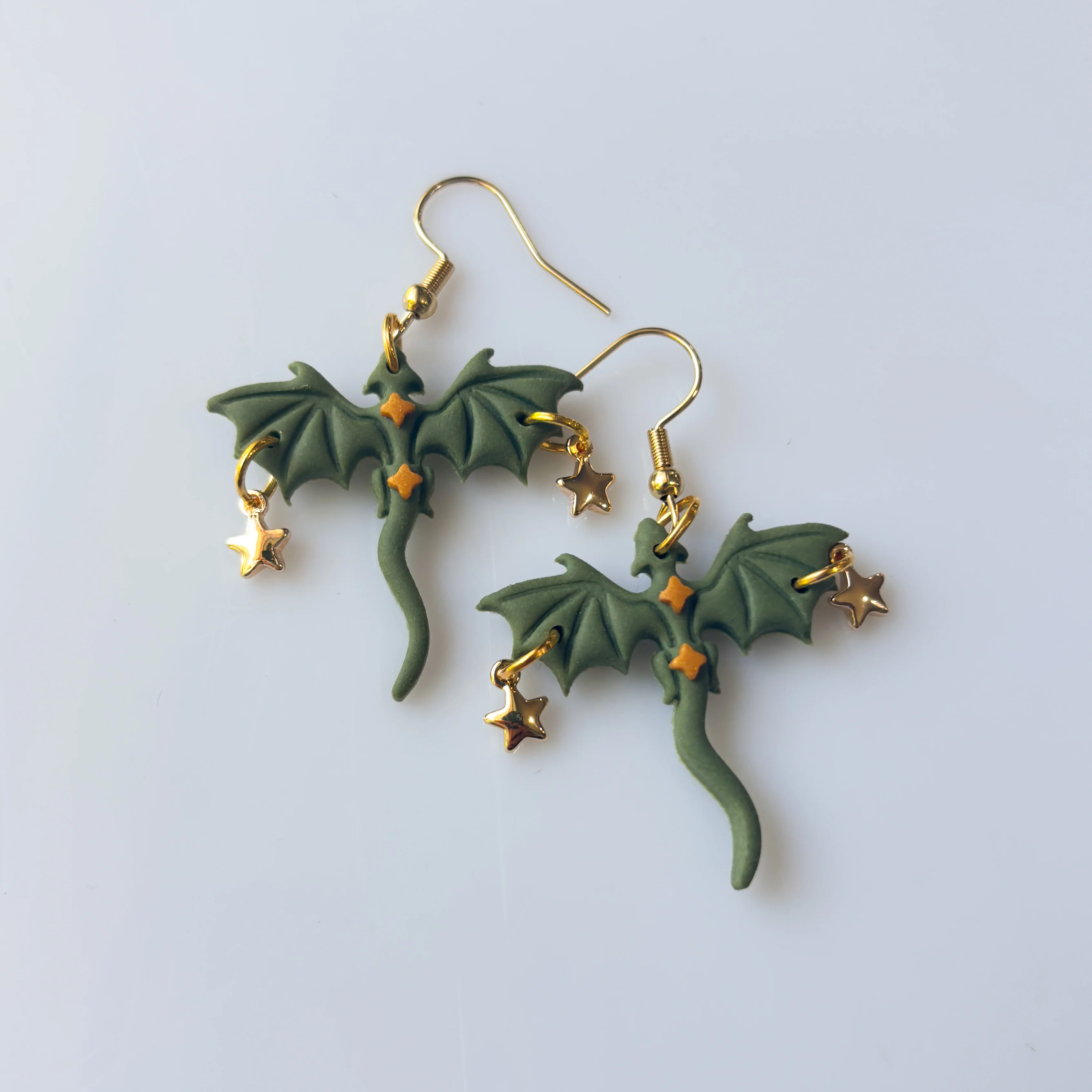 CELESTIAL GREEN DRAGON EARRINGS (MINI)