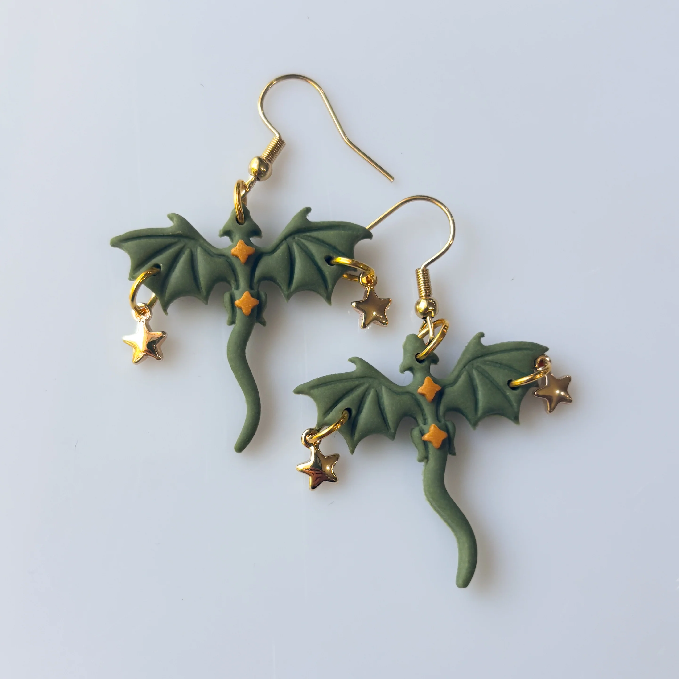 CELESTIAL GREEN DRAGON EARRINGS (MINI) - Image 3