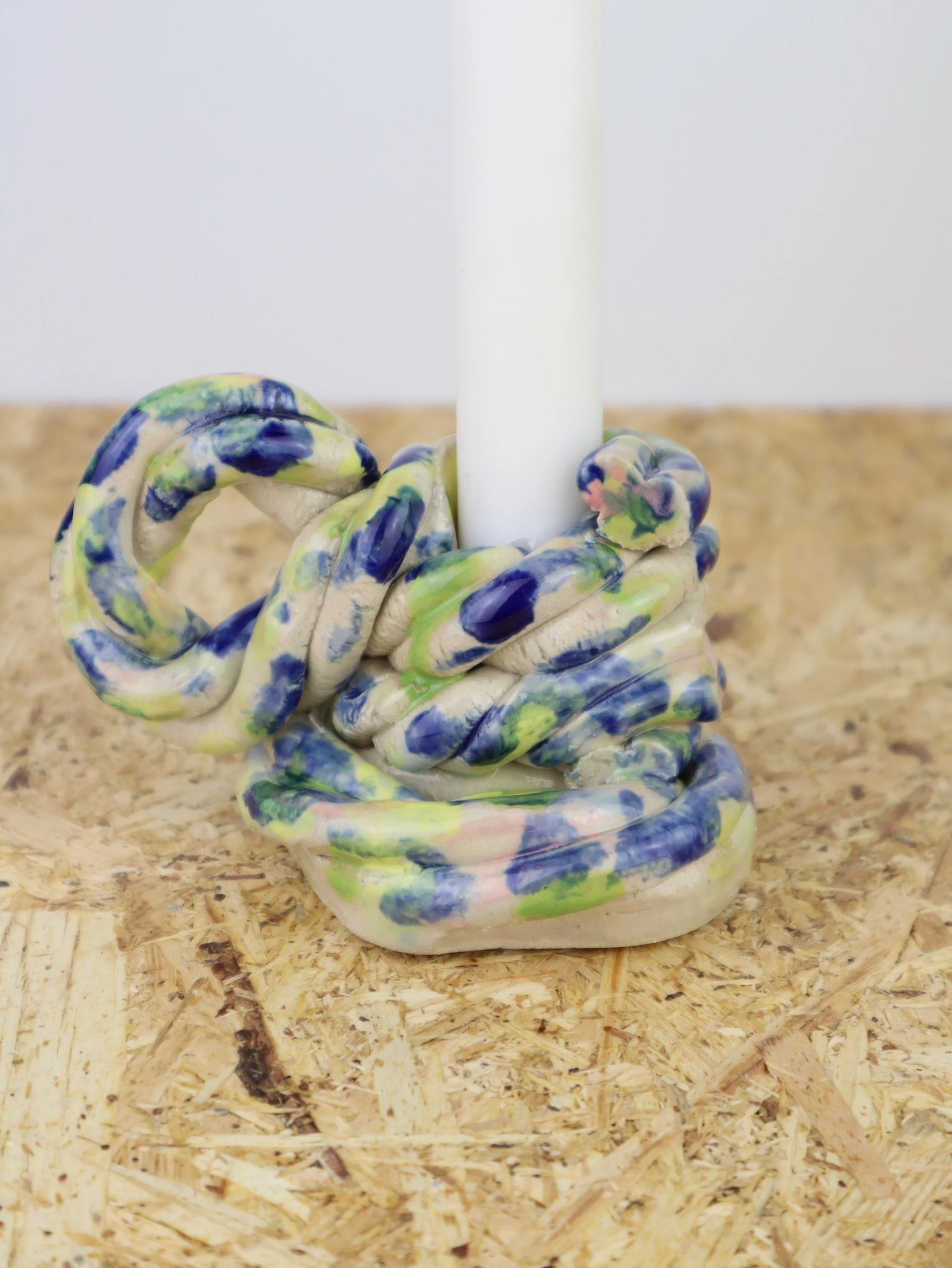 Extruded candle holder- mainly blue and green - nr.03 - Image 3