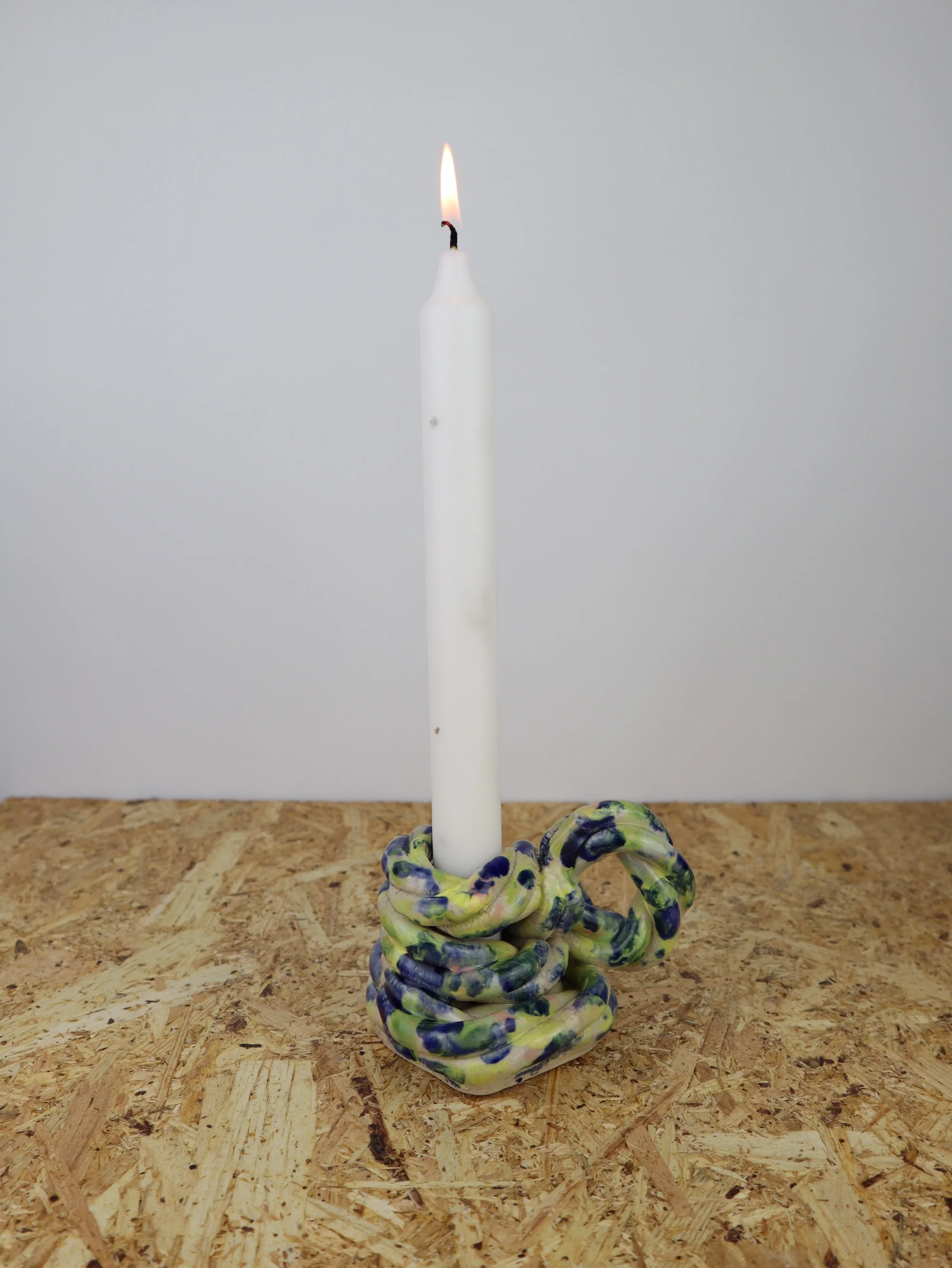 Extruded candle holder- mainly blue and green - nr.03 - Image 2