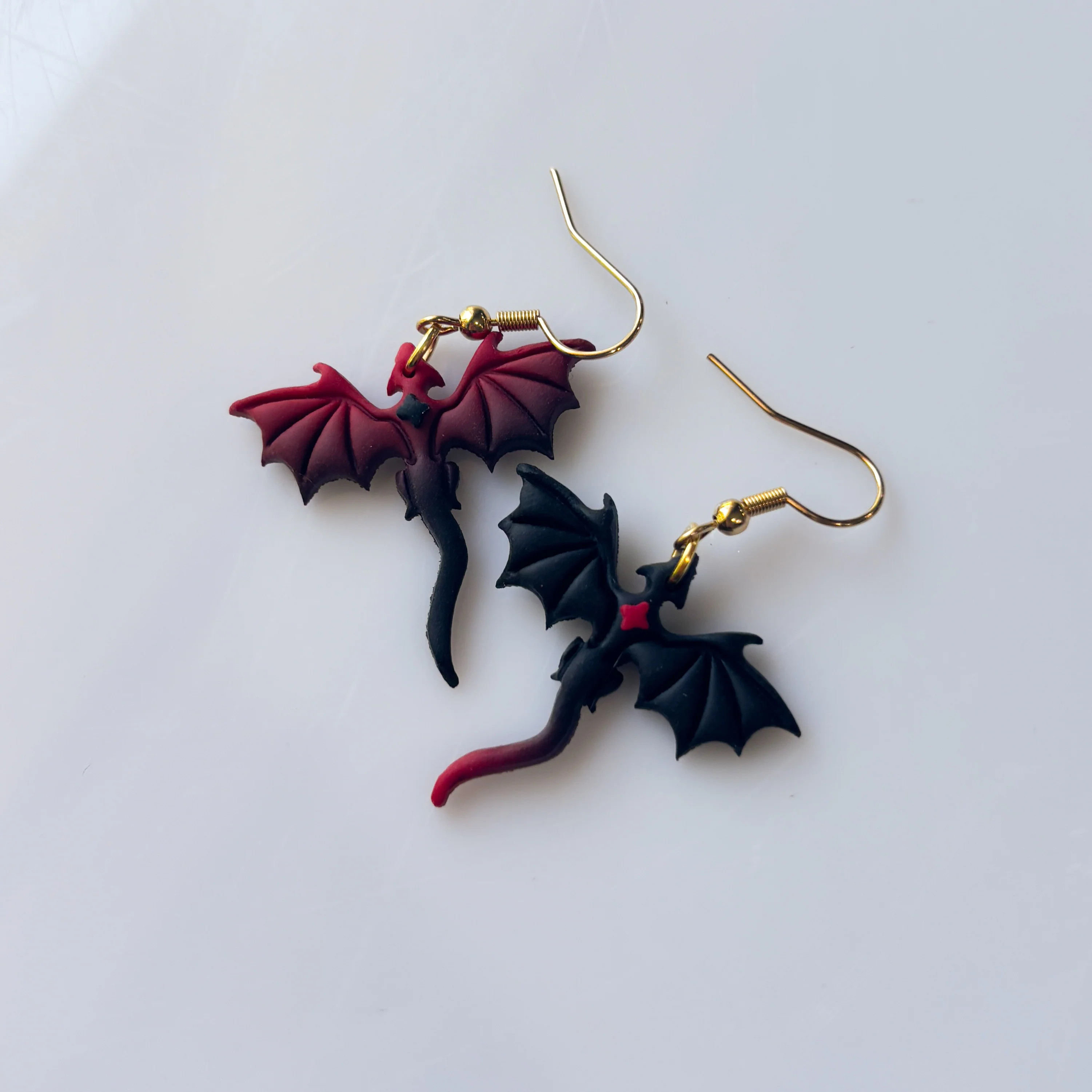 GOTHIC ROSE DRAGON EARRINGS (MINI) - Image 2
