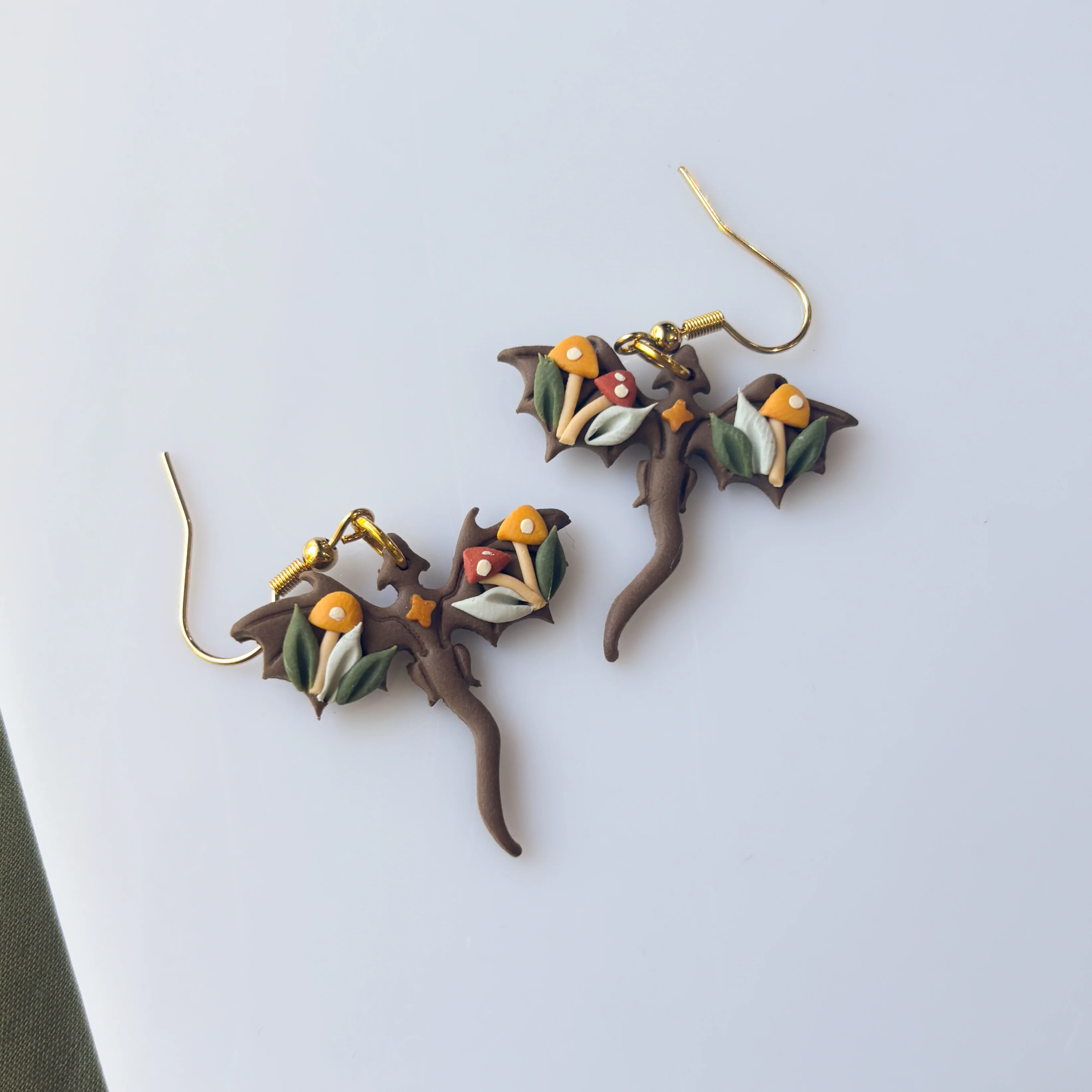 MUSHROOM FOREST DRAGON EARRINGS (MINI)