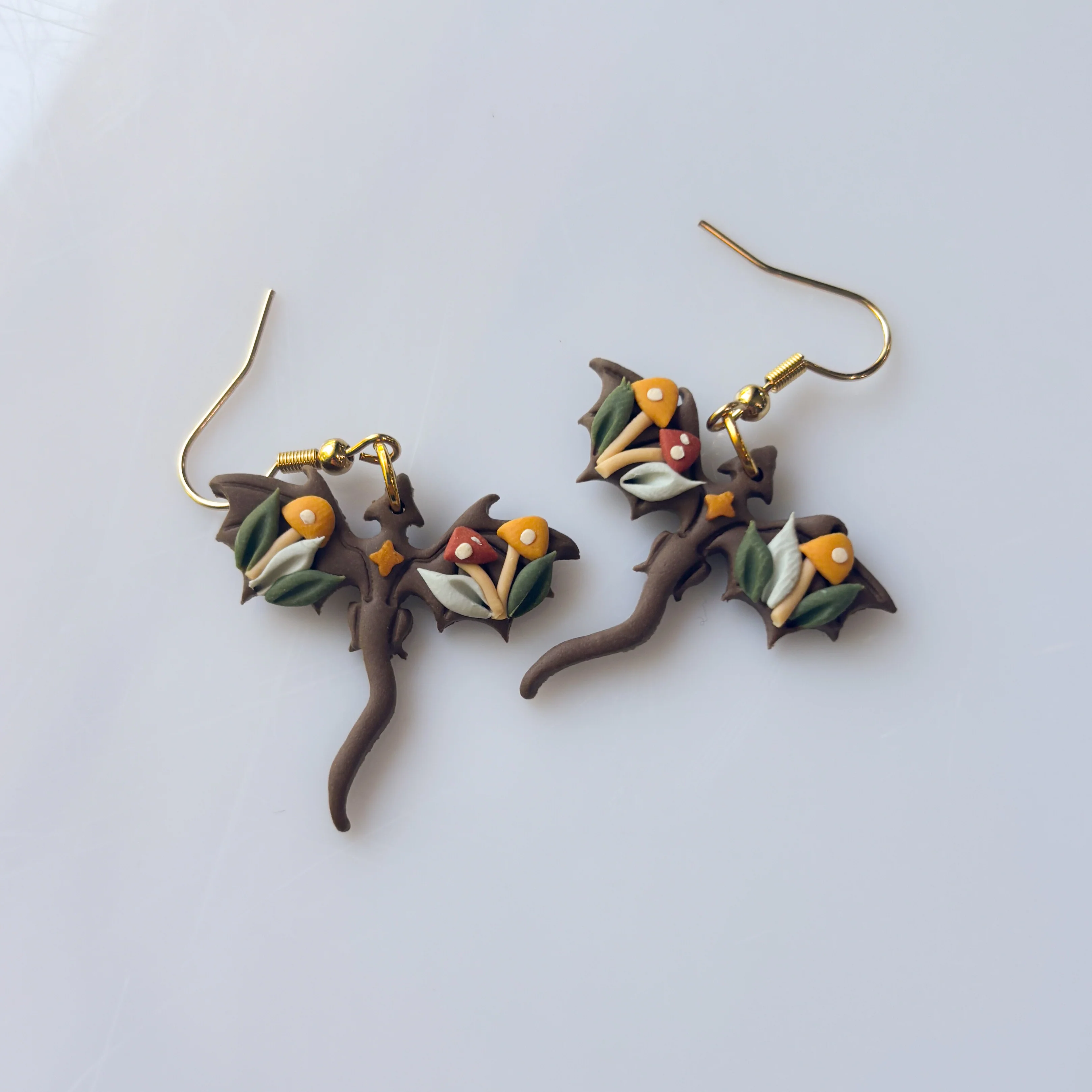 MUSHROOM FOREST DRAGON EARRINGS (MINI) - Image 2