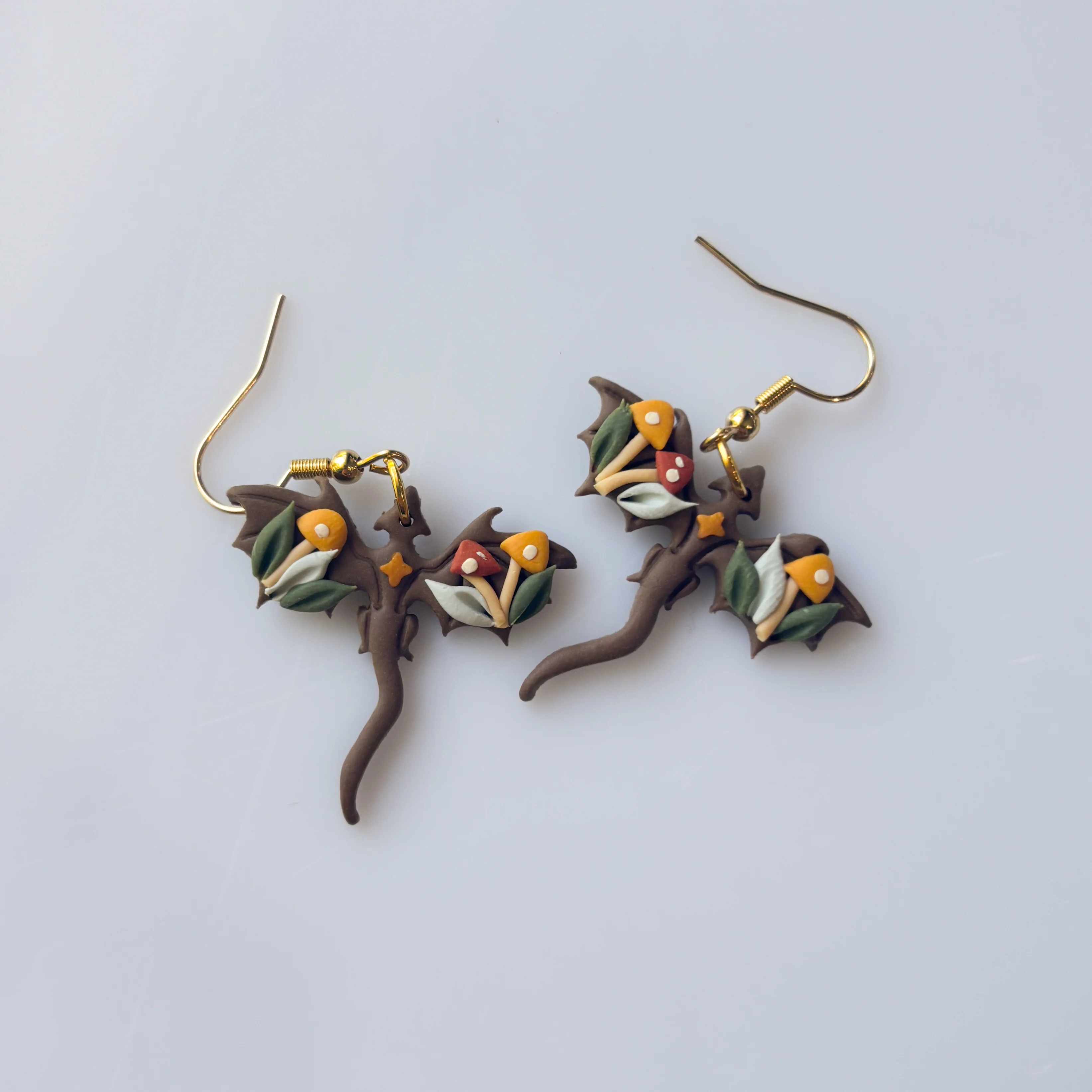 MUSHROOM FOREST DRAGON EARRINGS (MINI) - Image 3