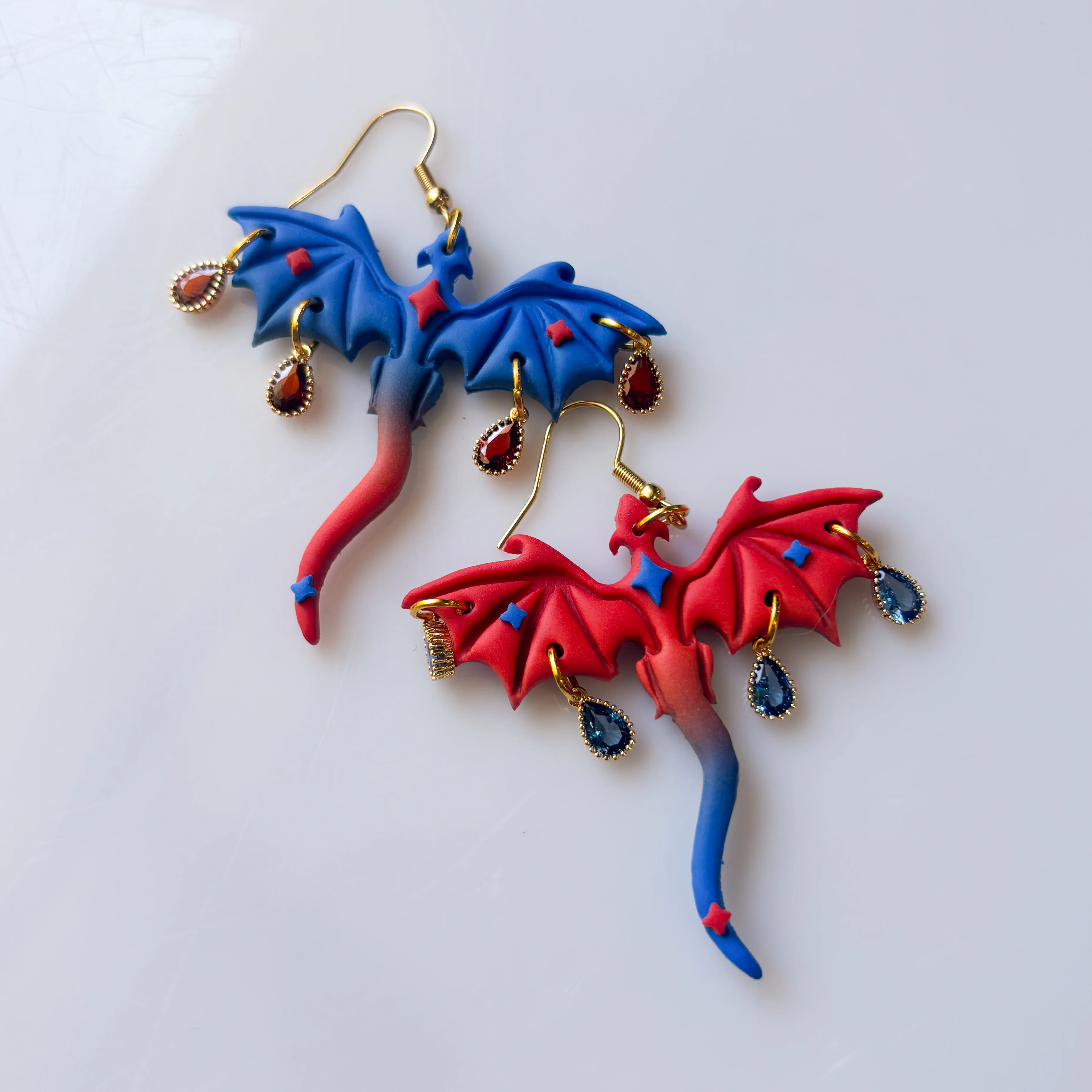 FIRE & WATER DRAGON EARRINGS (LARGE) - Image 2