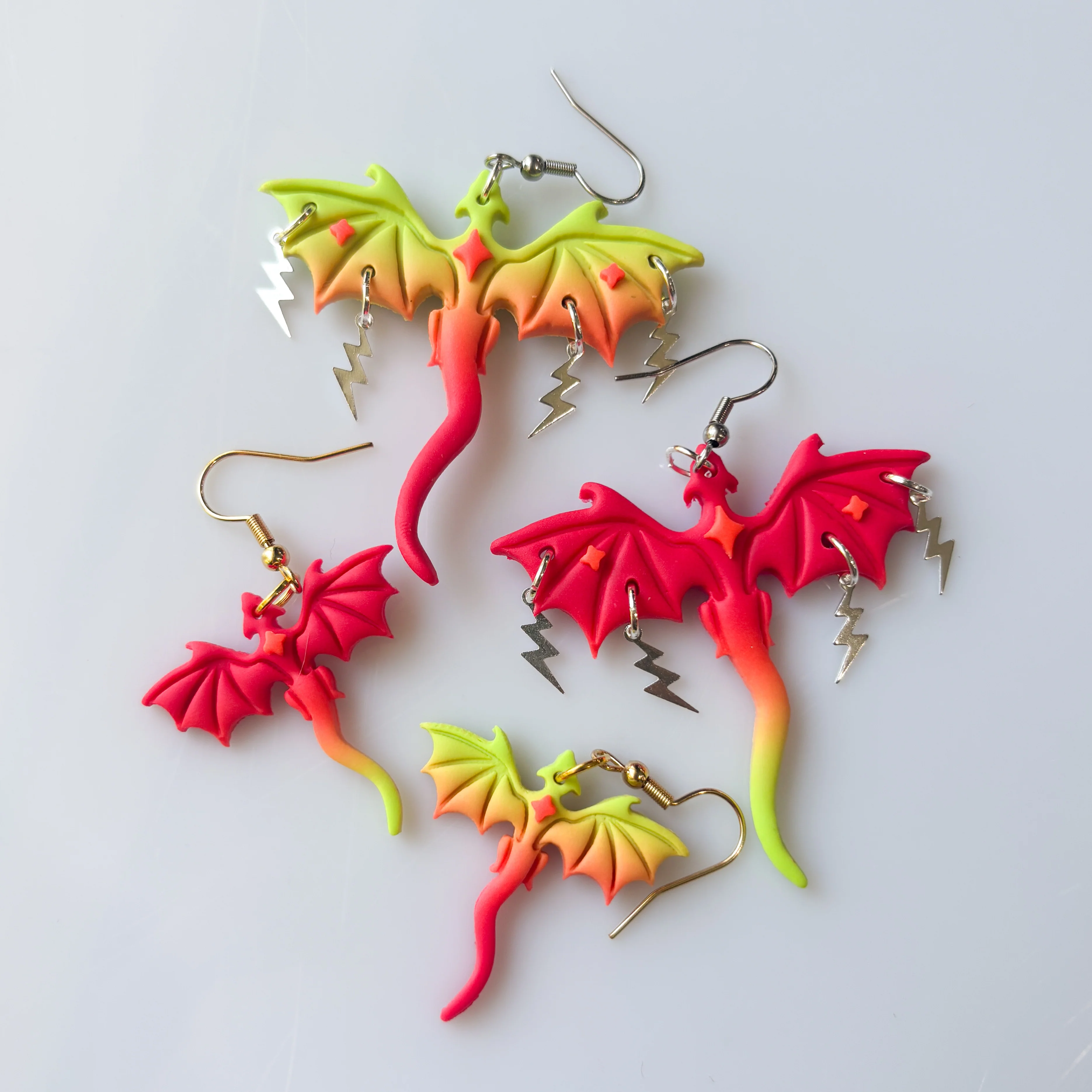 NEON DRAGON EARRINGS (LARGE) - Image 3