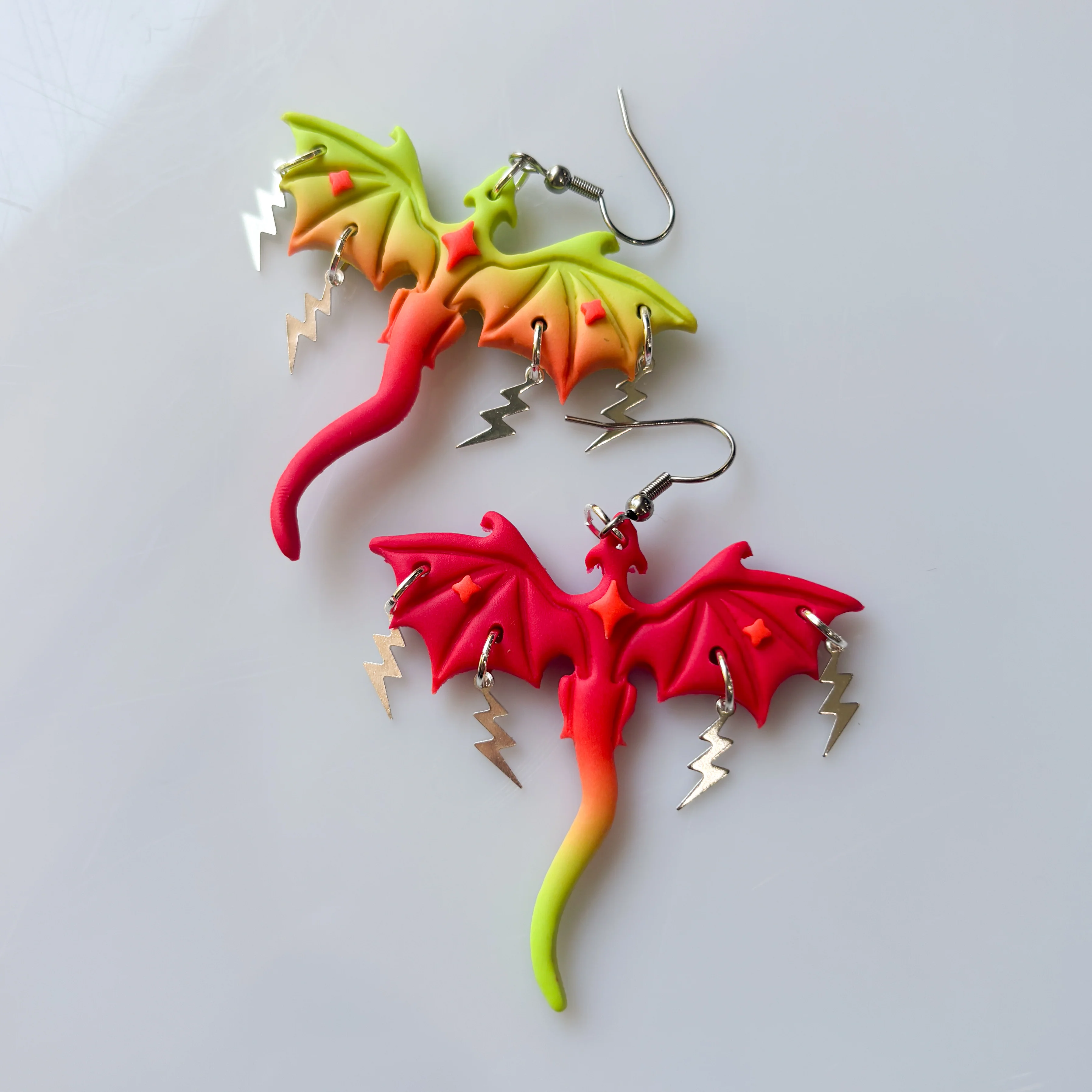 NEON DRAGON EARRINGS (LARGE)