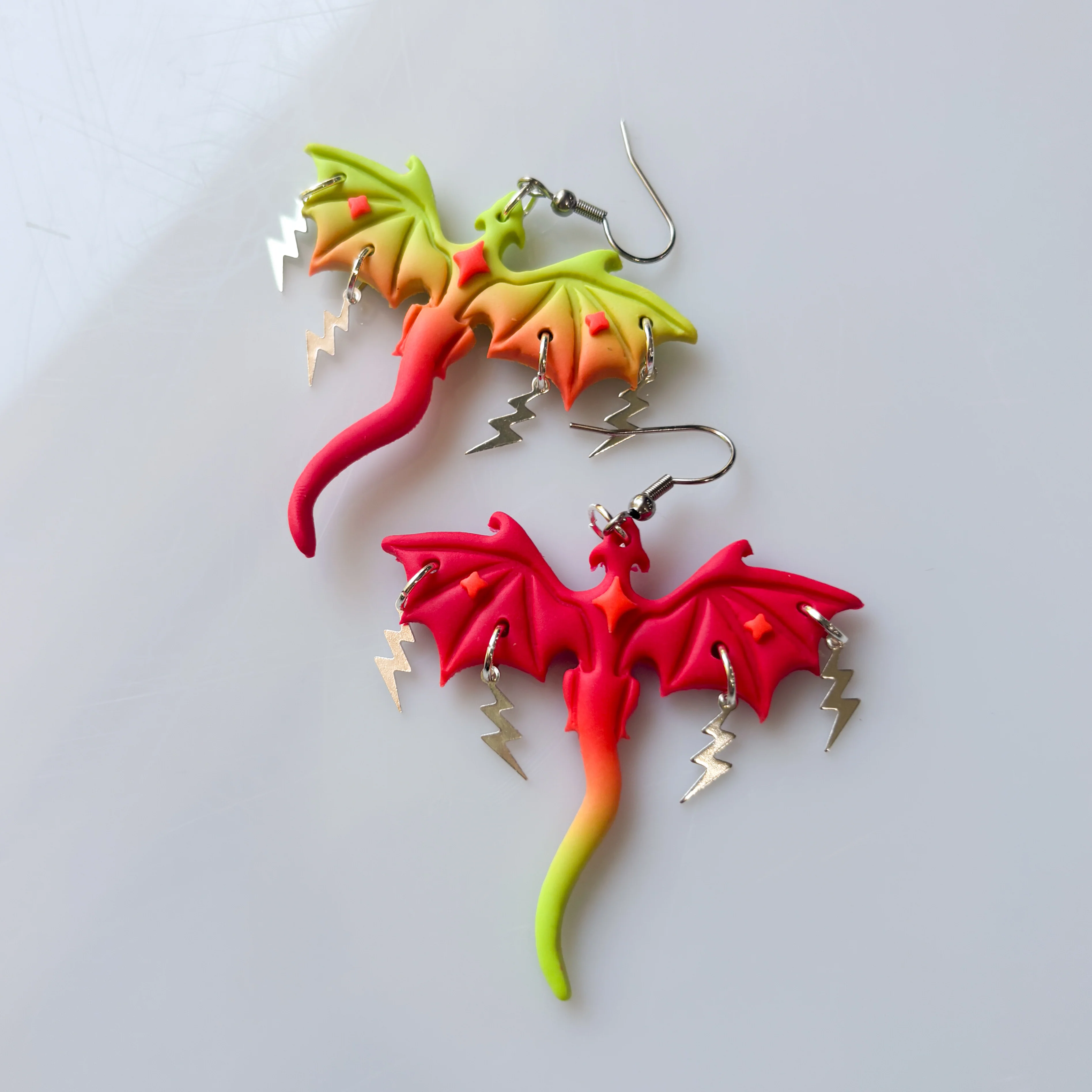NEON DRAGON EARRINGS (LARGE) - Image 2