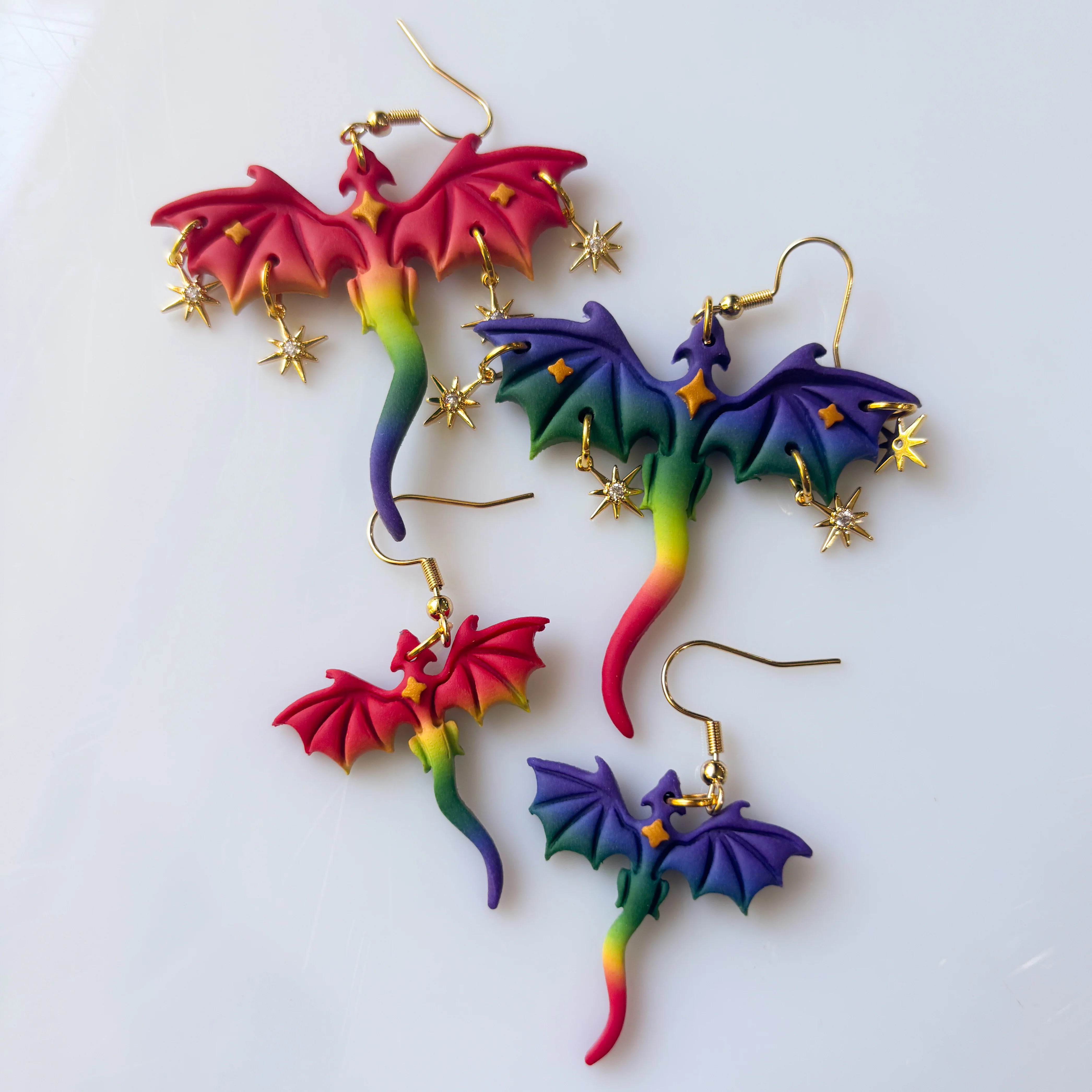 RAINBOW DRAGON EARRINGS (LARGE) - Image 3