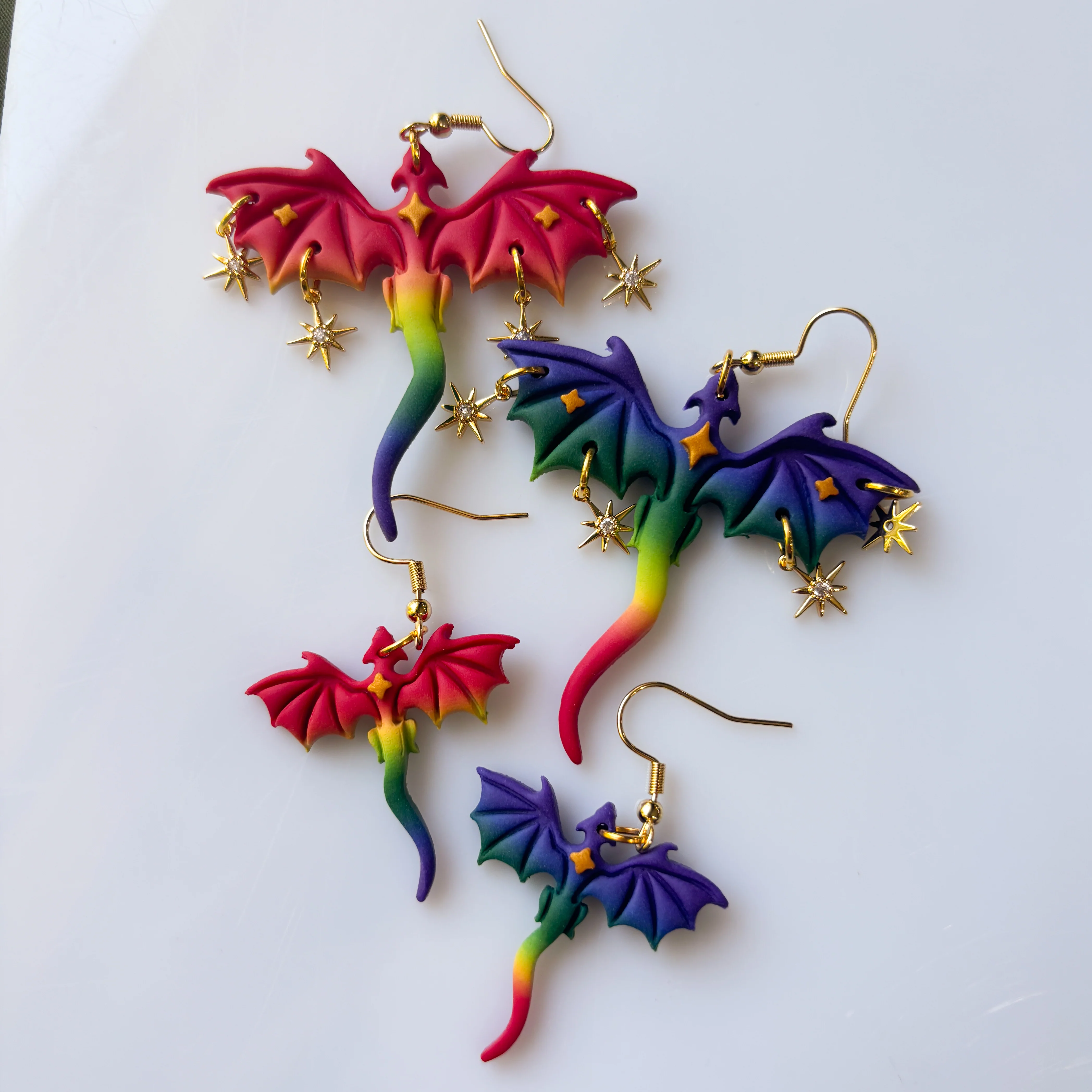 RAINBOW DRAGON EARRINGS (MINI) - Image 3