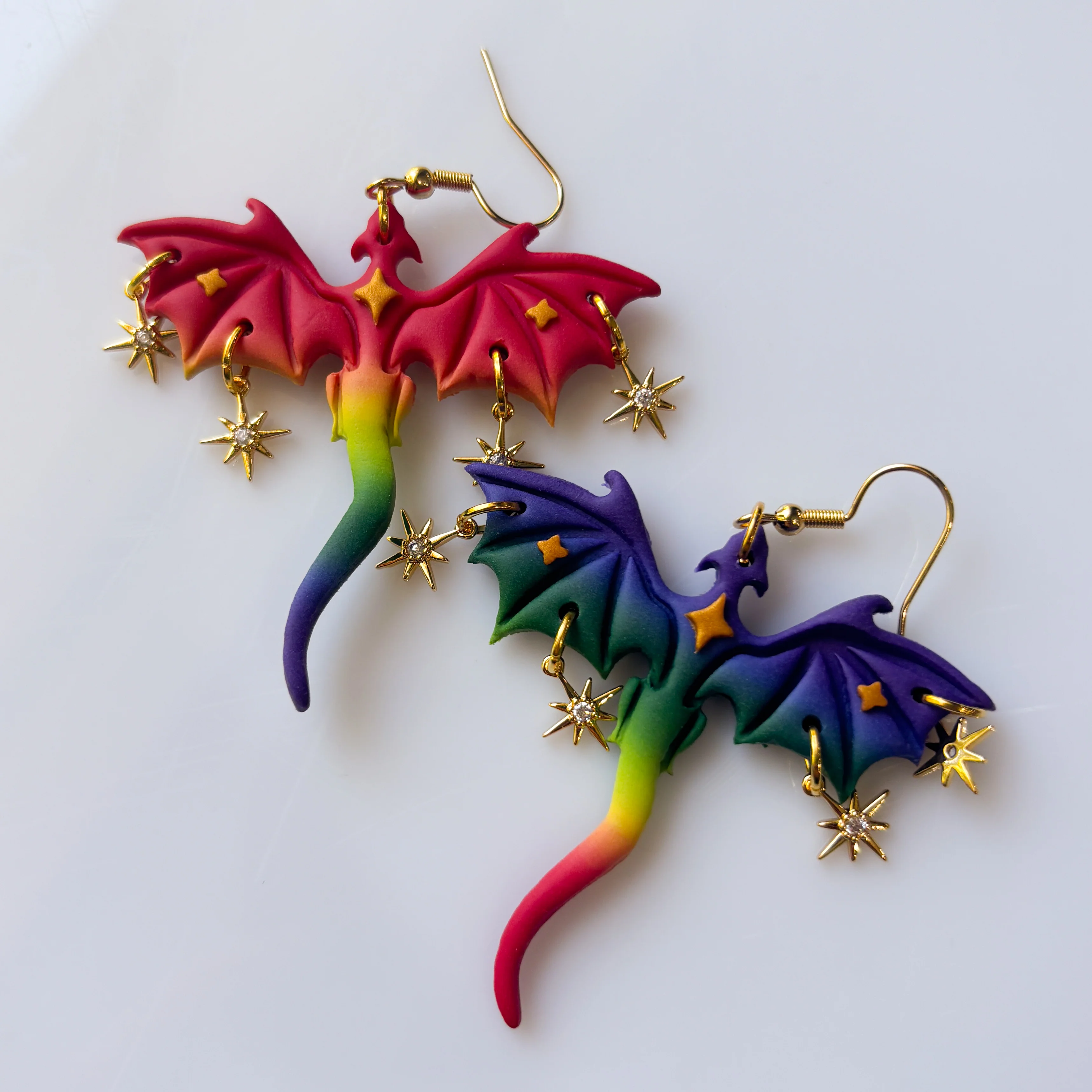 RAINBOW DRAGON EARRINGS (LARGE) - Image 1