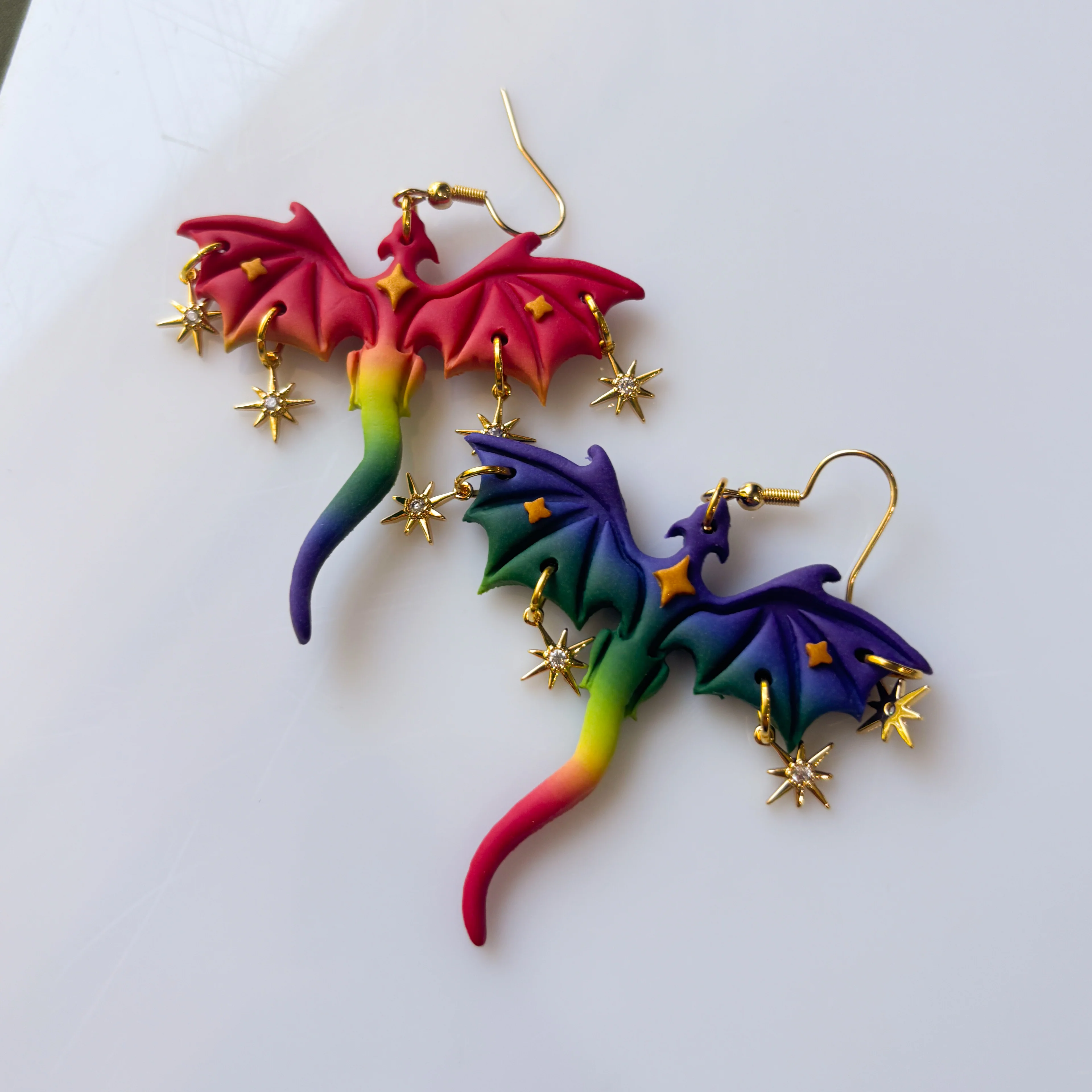RAINBOW DRAGON EARRINGS (LARGE) - Image 2