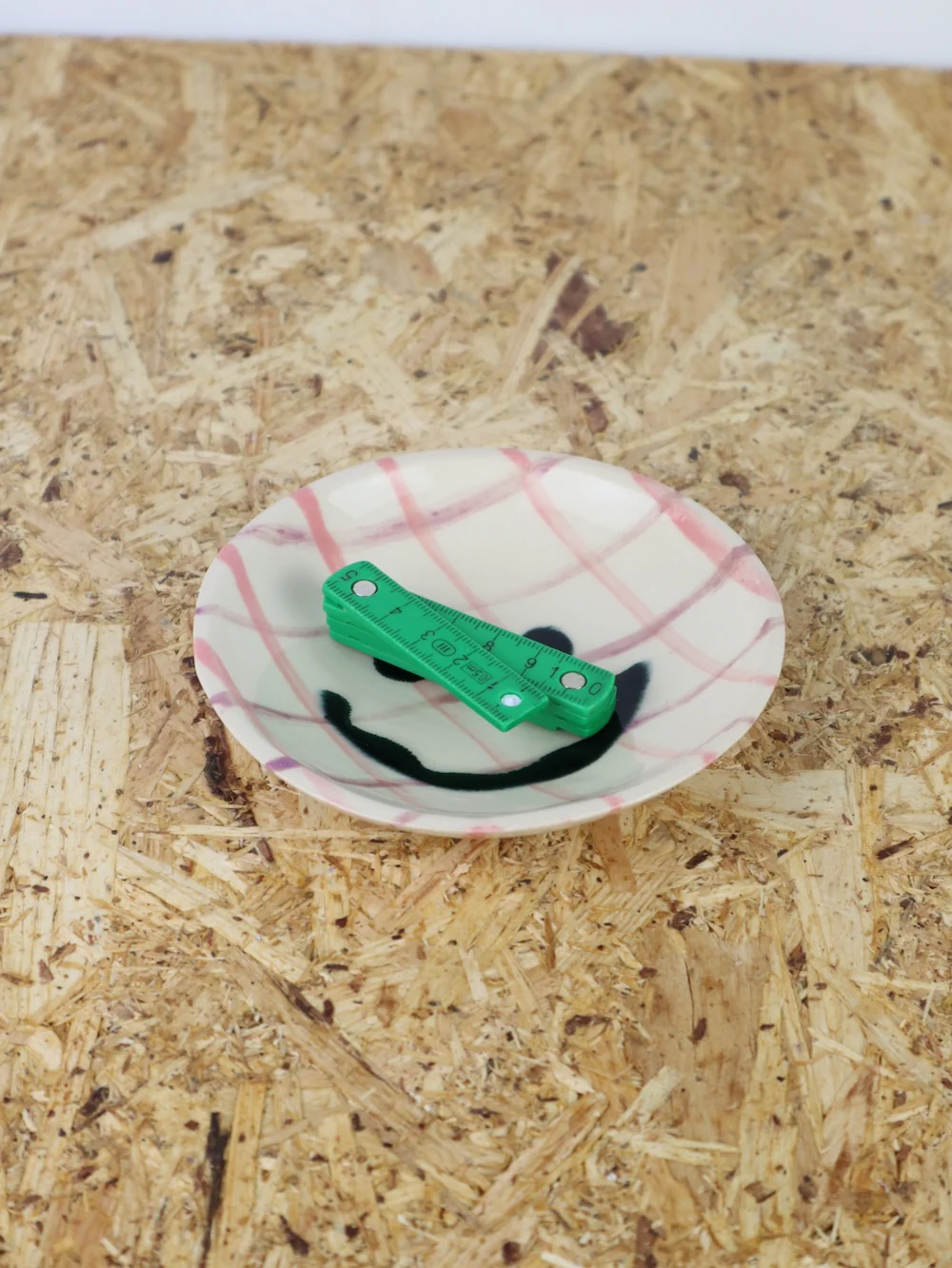 Medium - You are funny trinket bowl -pink purple grid - Image 2