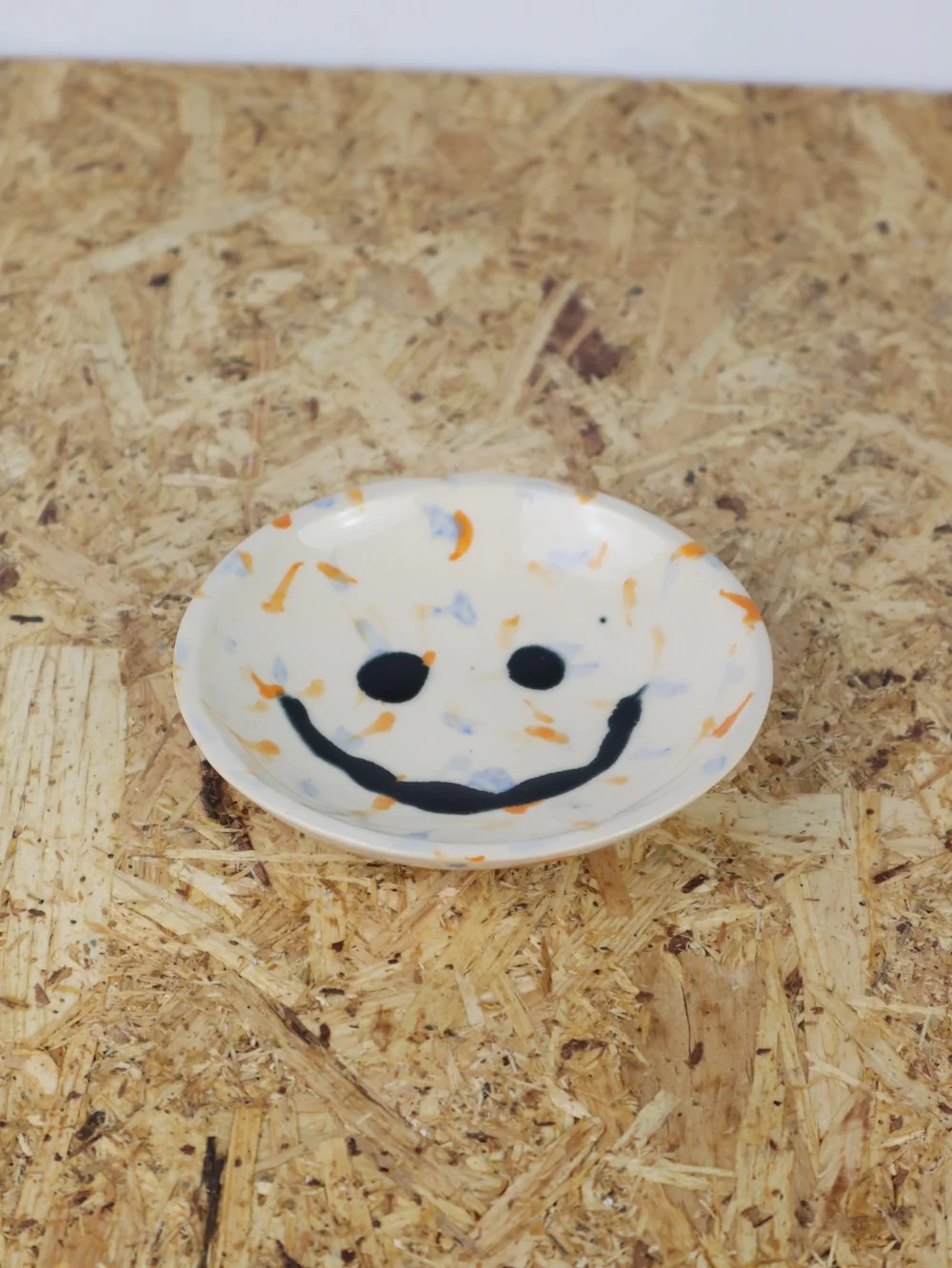 Medium – You are funny trinket bowl -in light blue and orange dots