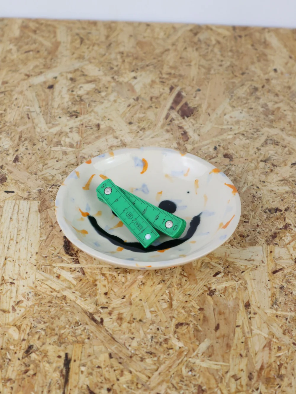 Medium - You are funny trinket bowl -in light blue and orange dots - Image 2