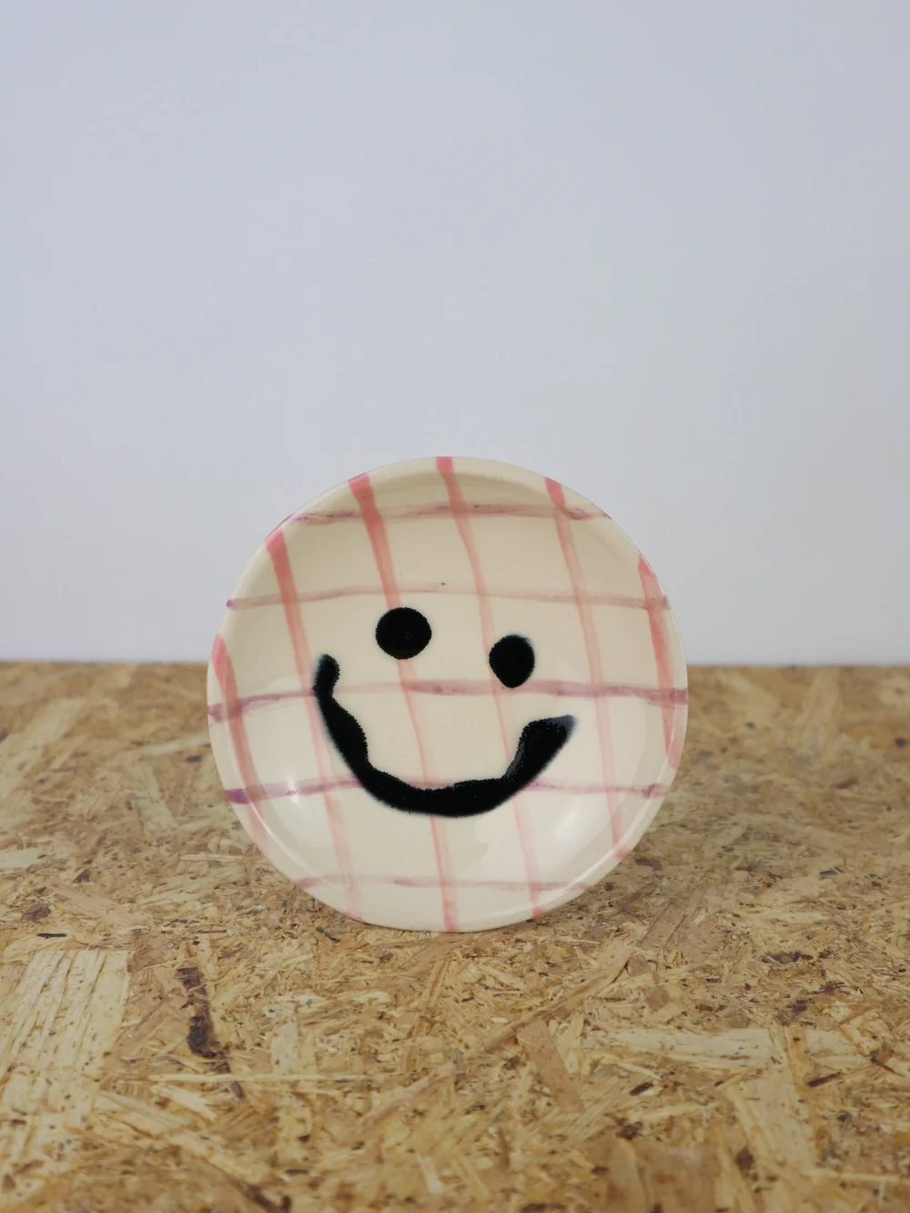 Medium - You are funny trinket bowl -pink purple grid - Image 3