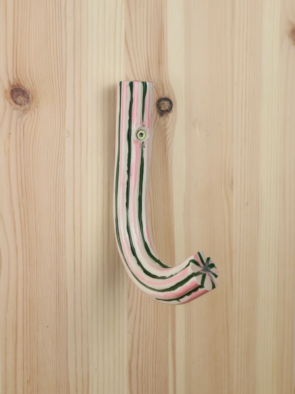 “Pink & green stripes” Extruded hanger