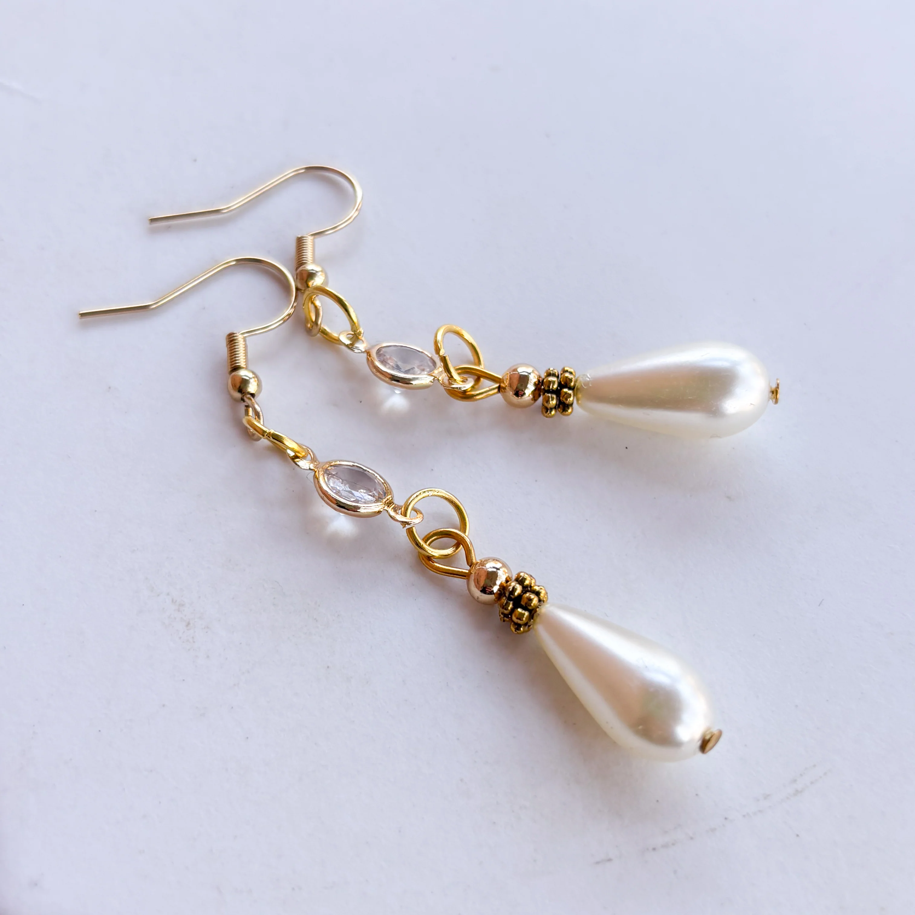 LARGE PEARL DROP GEM & CHARM EARRINGS
