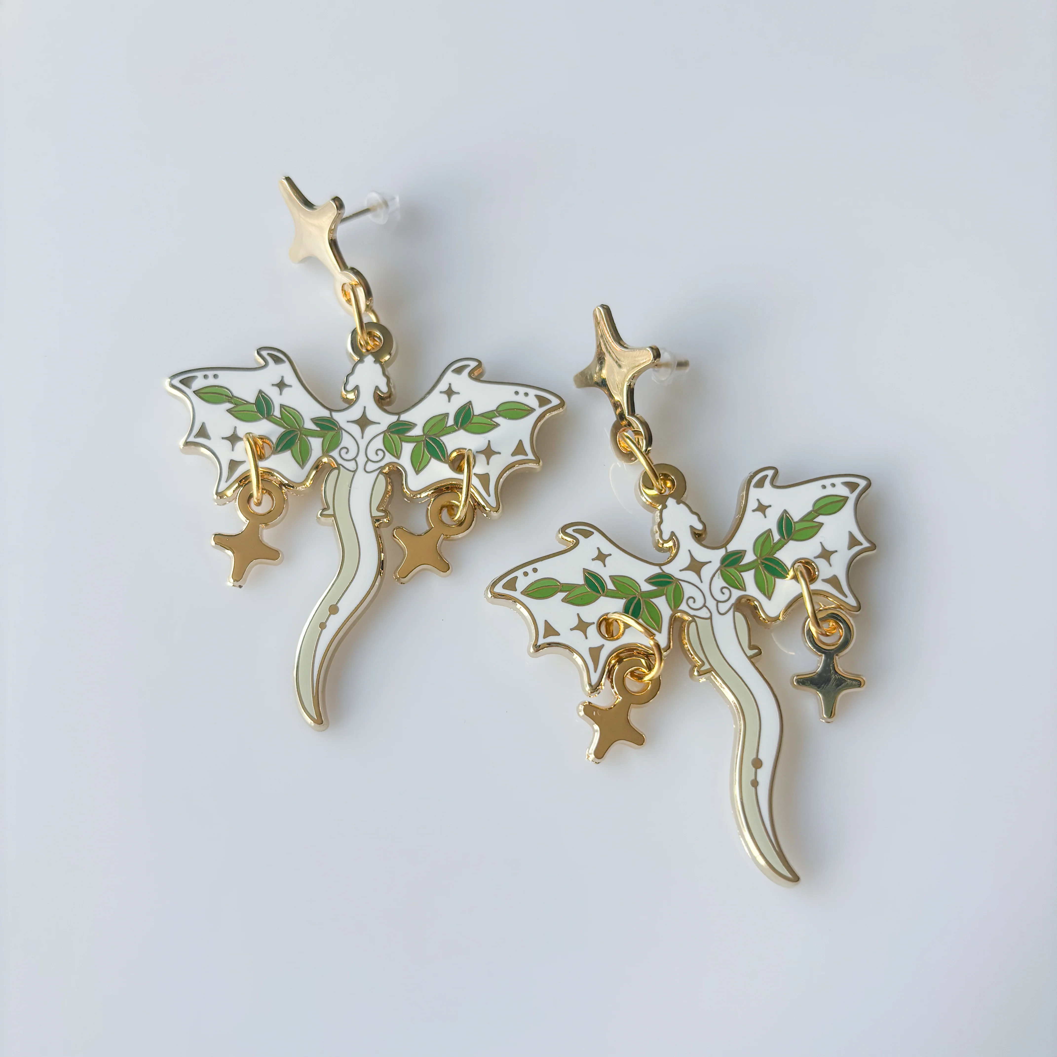 CELESTIAL VINE DRAGON METAL EARRINGS - Image 3