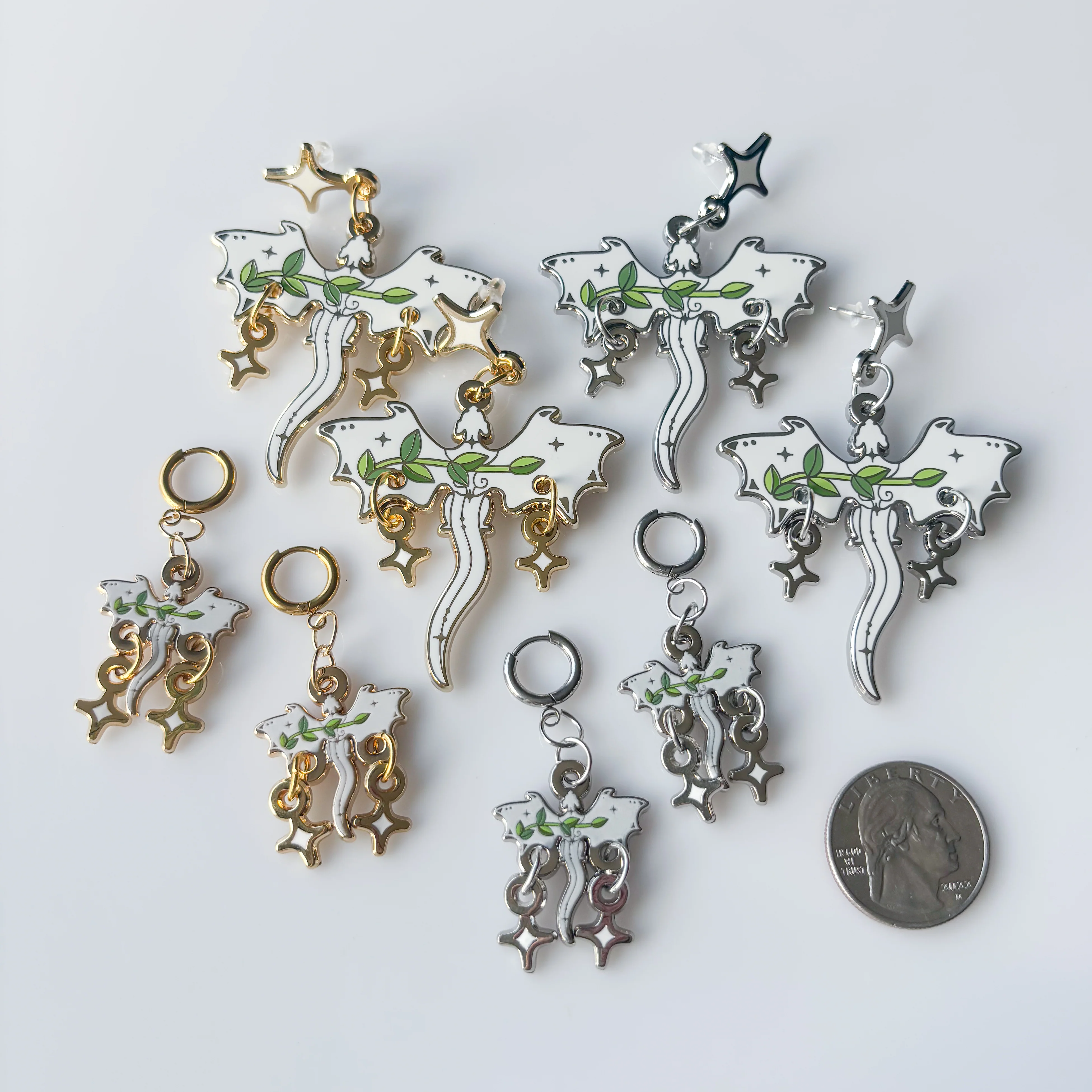 DISCOUNTED – CELESTIAL VINE DRAGON METAL EARRINGS