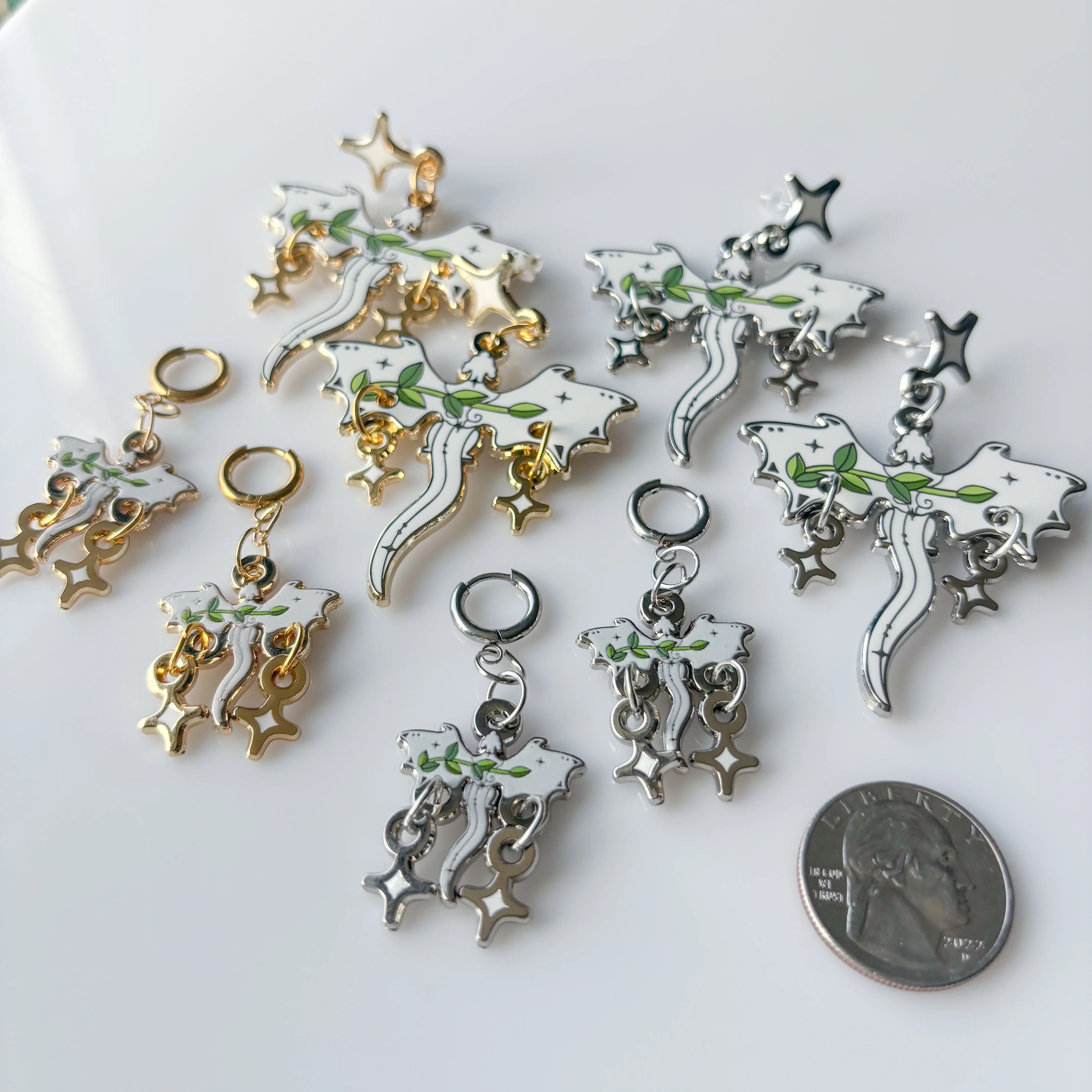 DISCOUNTED - CELESTIAL VINE DRAGON METAL EARRINGS - Image 2