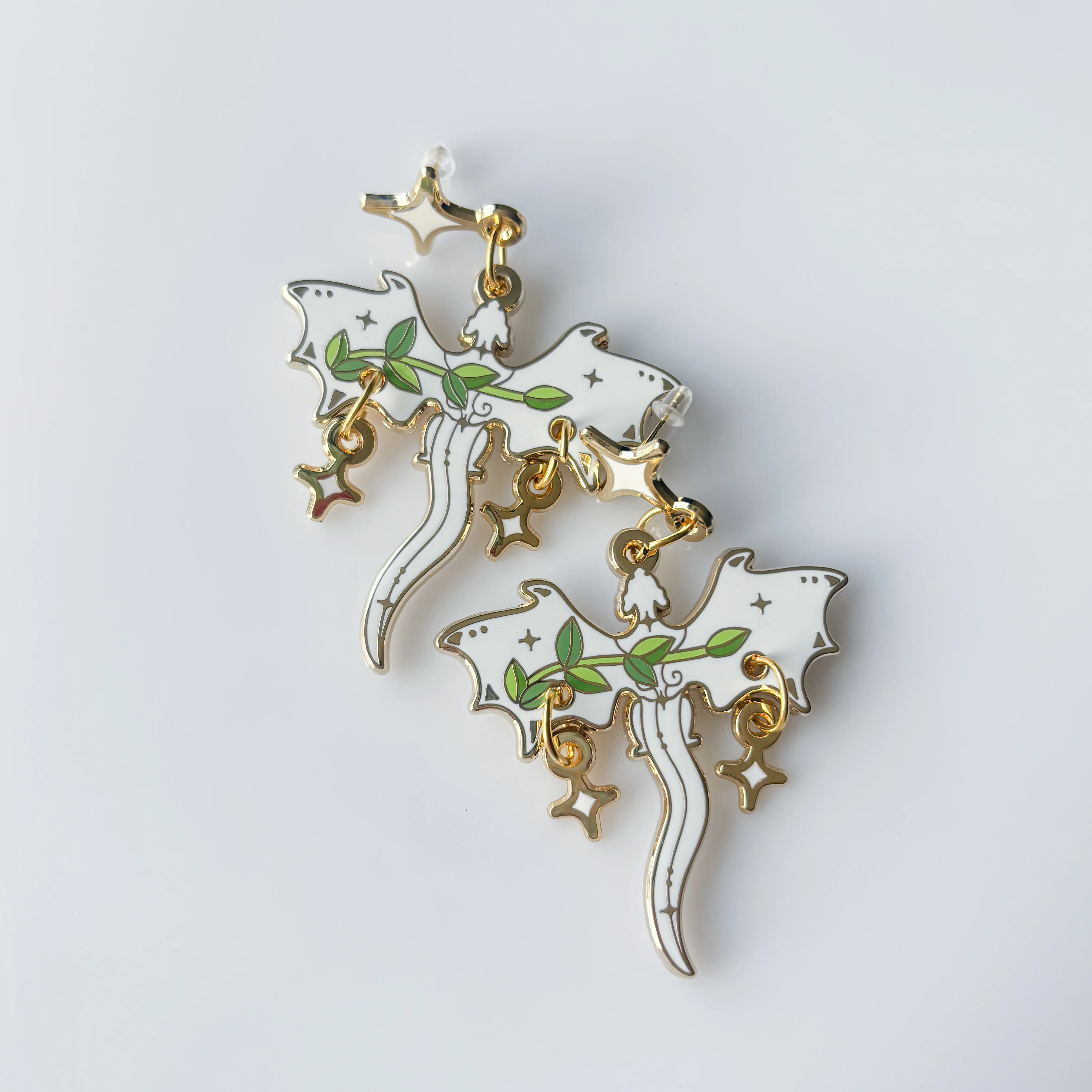 DISCOUNTED - CELESTIAL VINE DRAGON METAL EARRINGS - Image 3