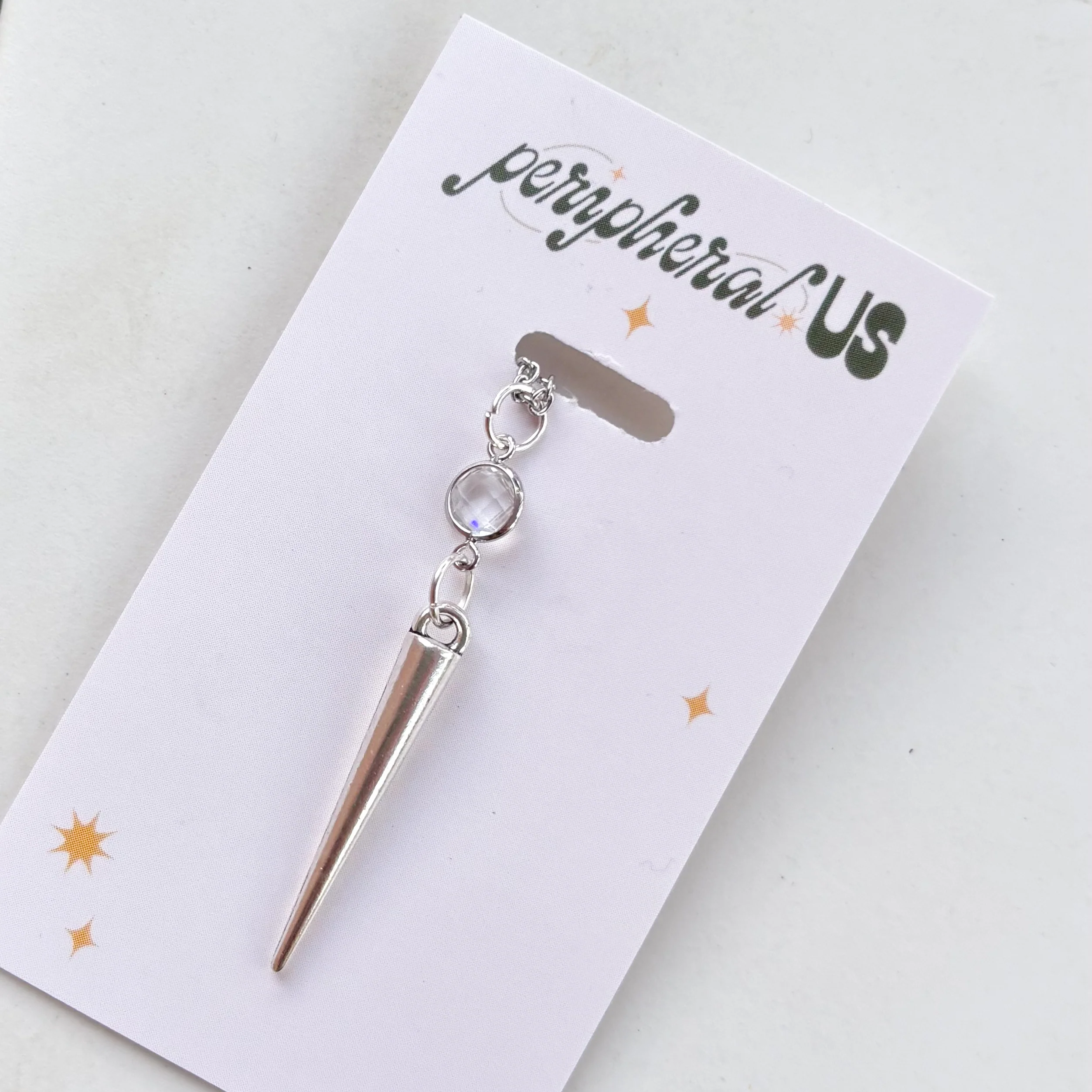 SILVER SPIKE CHARM NECKLACE - Image 2