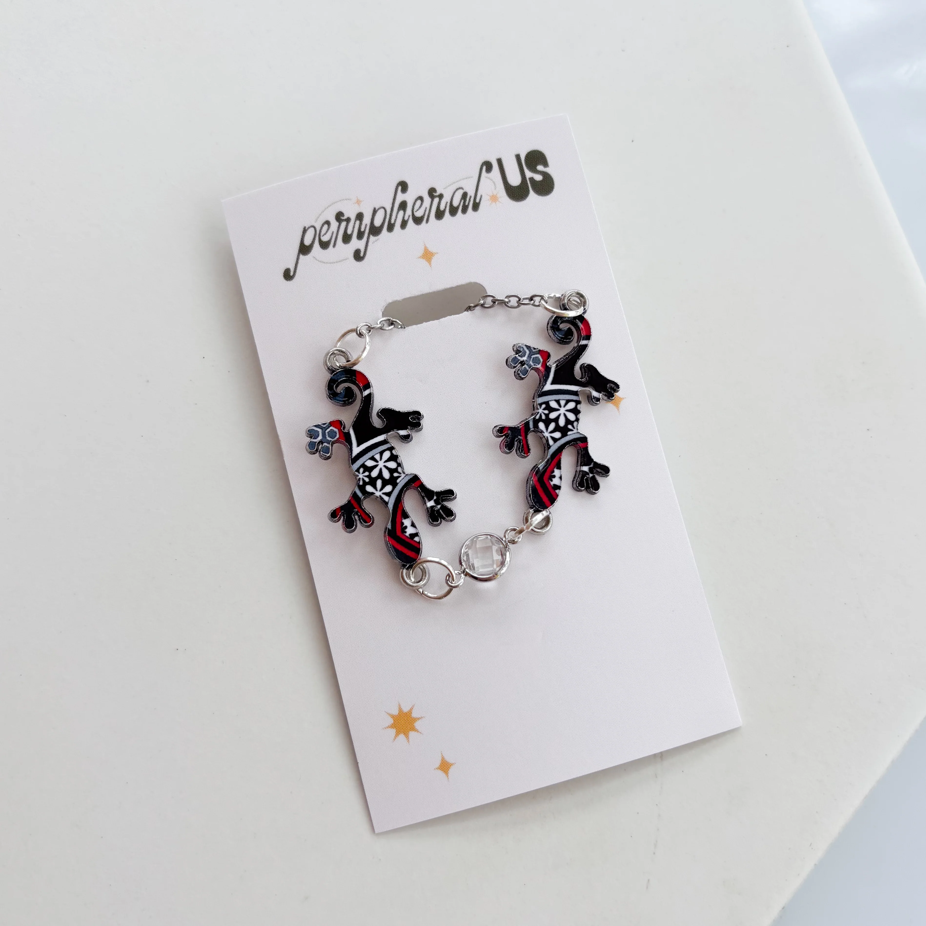KISSING LIZARDS CHARM NECKLACE