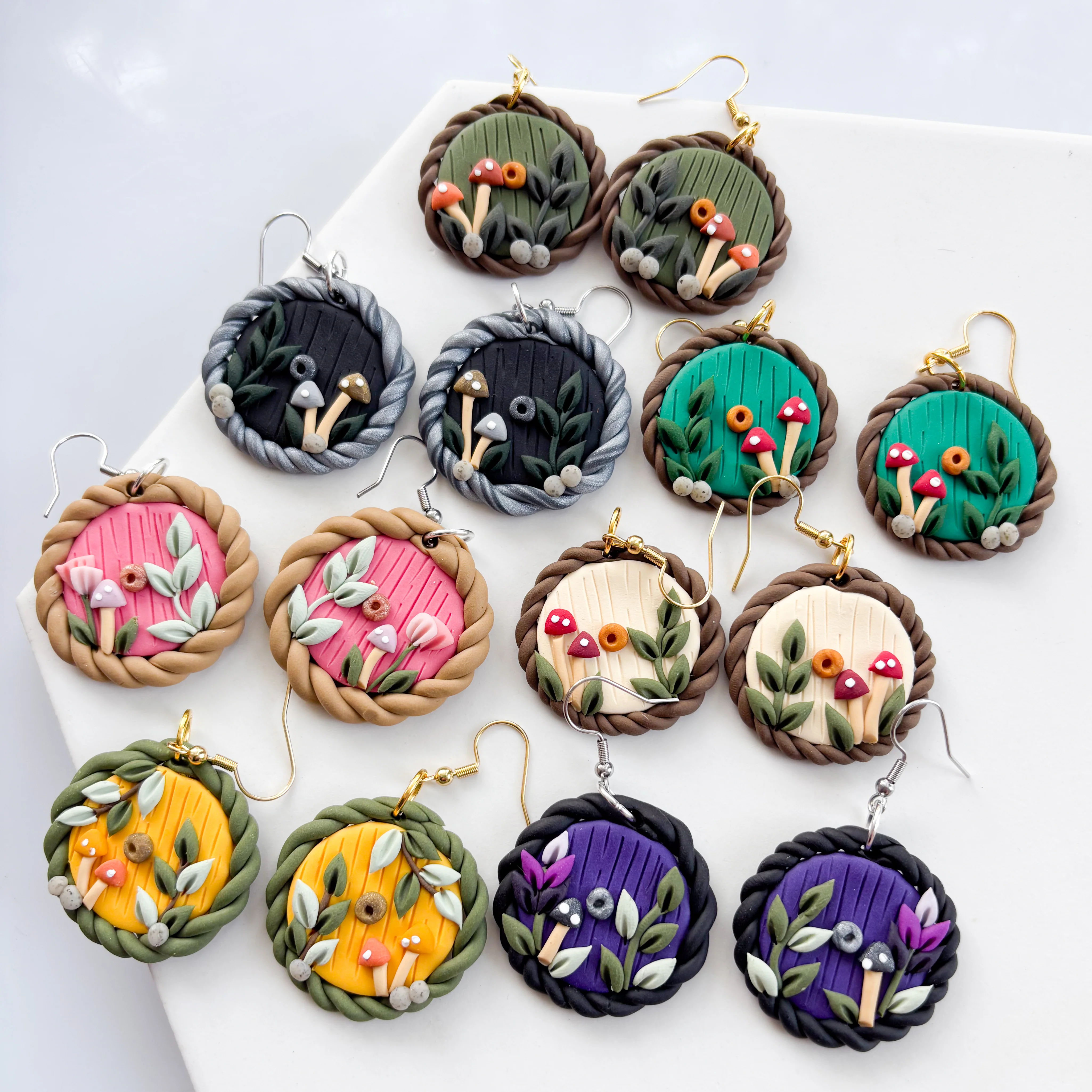 PASTEL & PINK HOBBIT DOOR EARRINGS - Image 3