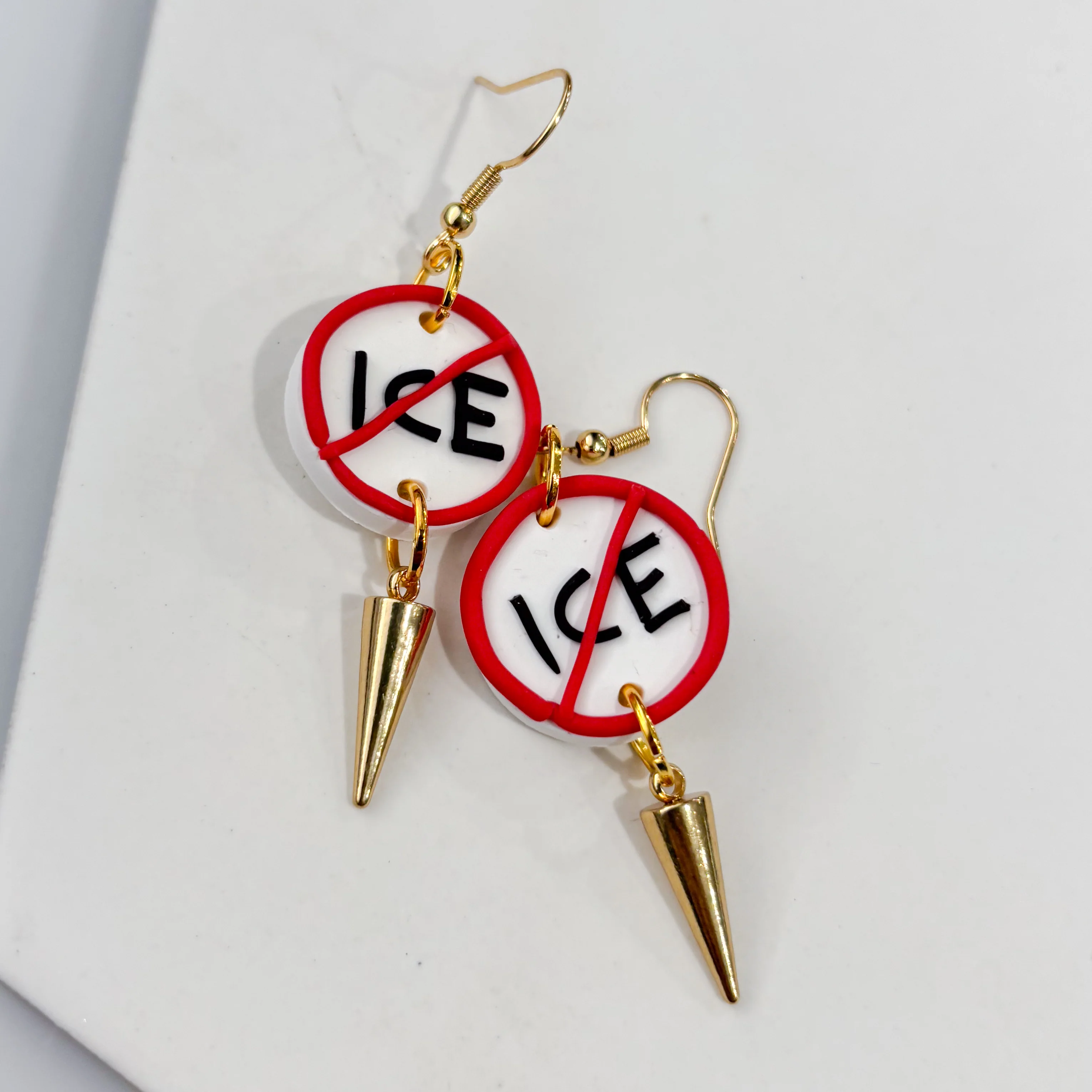 ICE OUT RED CIRCLE EARRINGS - Image 3