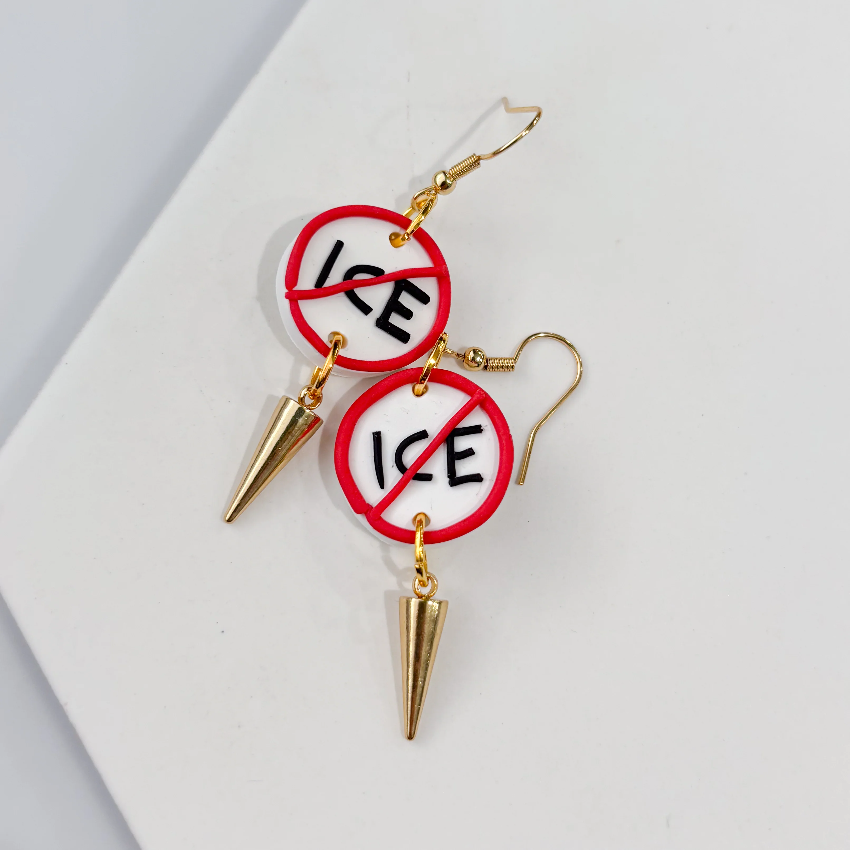 ICE OUT RED CIRCLE EARRINGS - Image 2