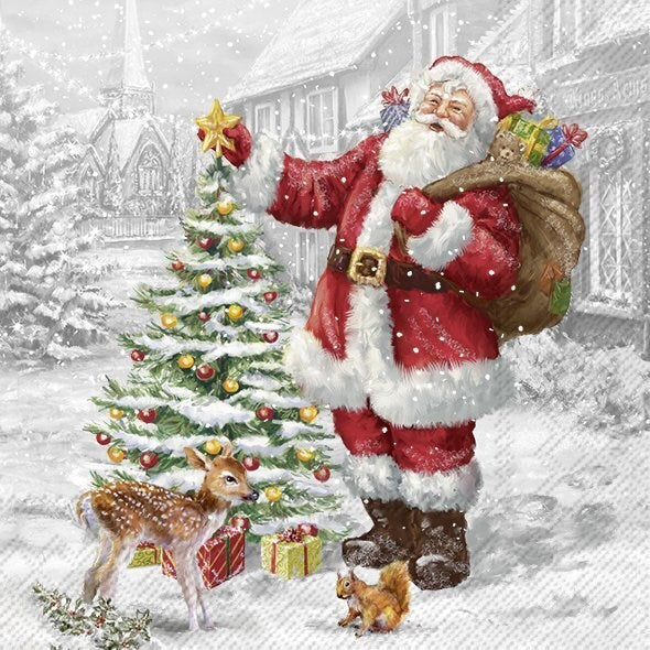 Lunch Napkin, Santa’s Christmas Tree