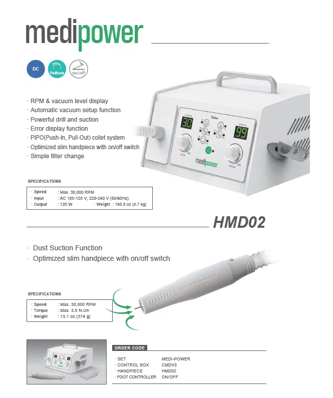 Saeshin Medi-Power 30K Vacuum Drill Set - Image 2