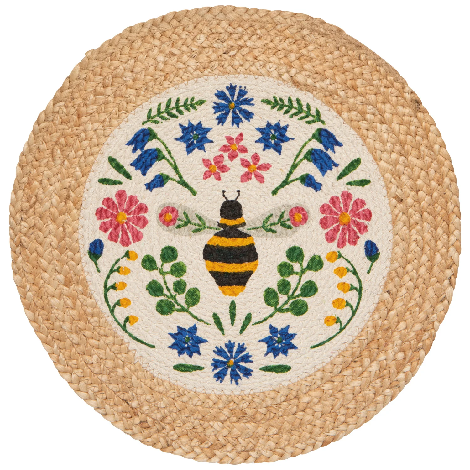Braided Placemat, Bee Garden
