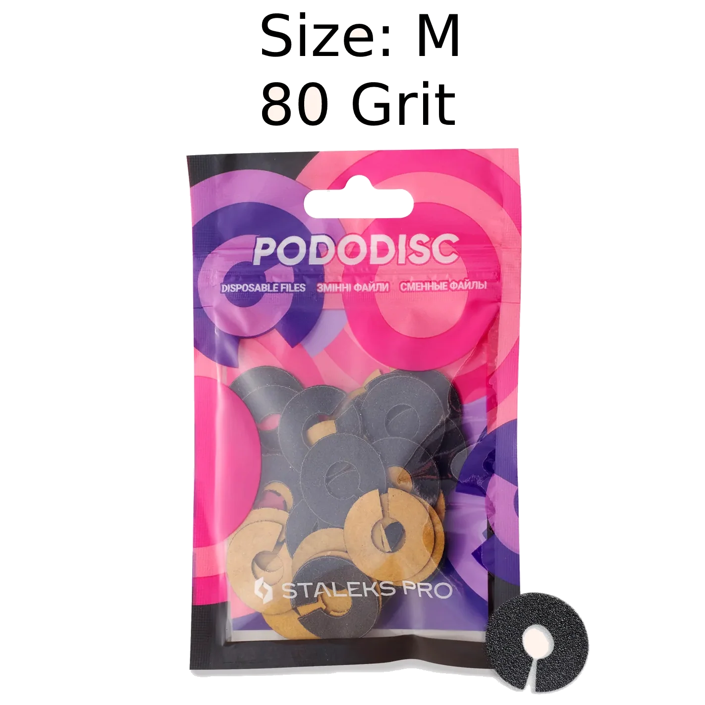 STALEKS PRO EXPERT UMBRELLA PODODISC RINGLIKE DISPOSABLE FILES SIZE M 20 MM DIAMETER REFILL PADS FOR PEDICURE DISC 50 PCS PDFR-20- STALEKS™ - Image 2