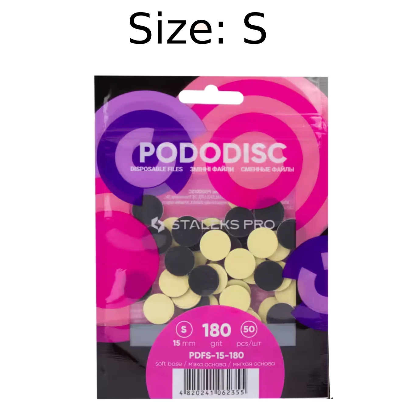 STALEKS Pro S Pododisc Disposable Files Soft Base for Pedicure Disc 15mm (50 Pcs) PDFS-15