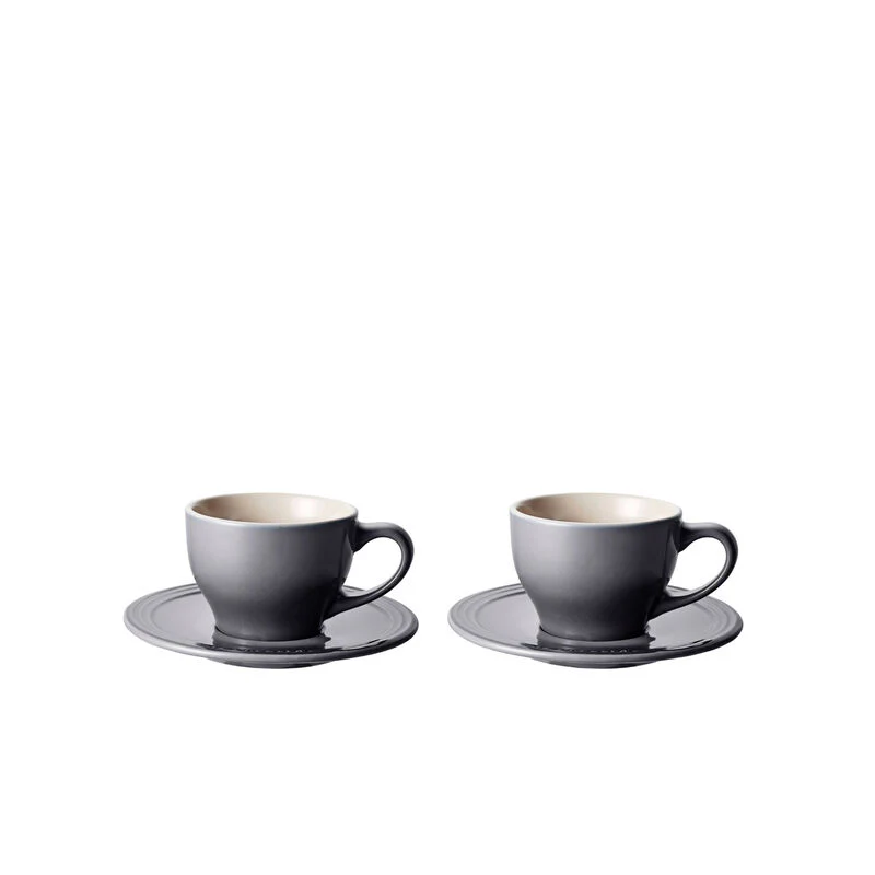Cappuccino Cup & Saucer Set, Oyster - Image 1
