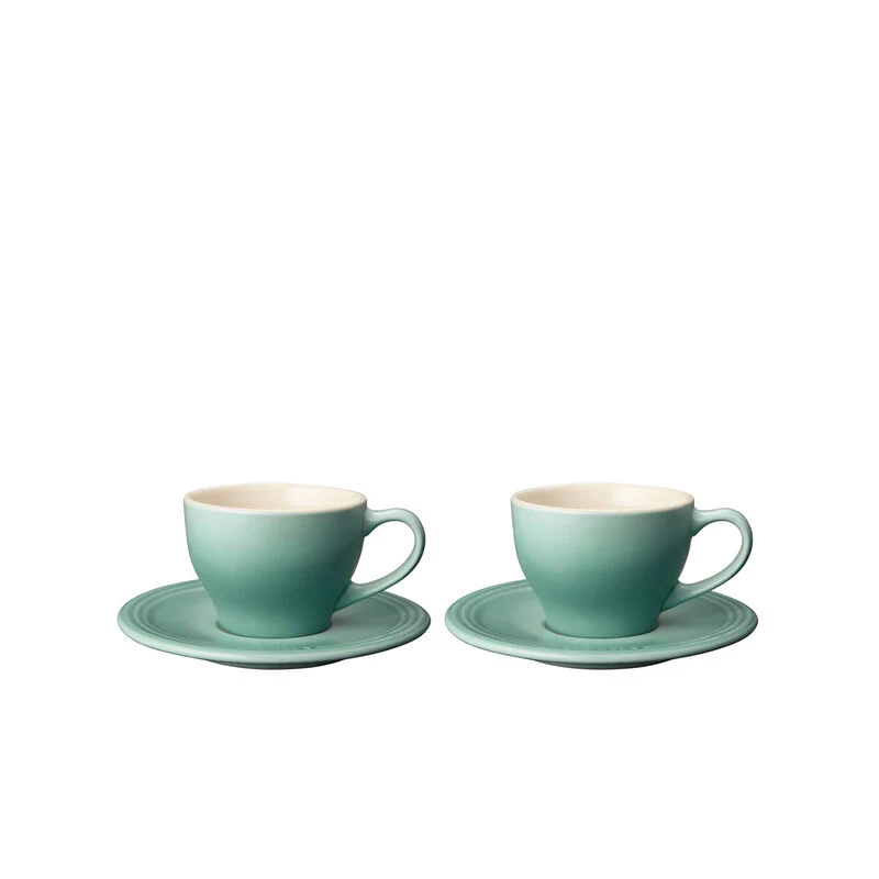 Cappuccino Cup & Saucer Set, Sage - Image 1