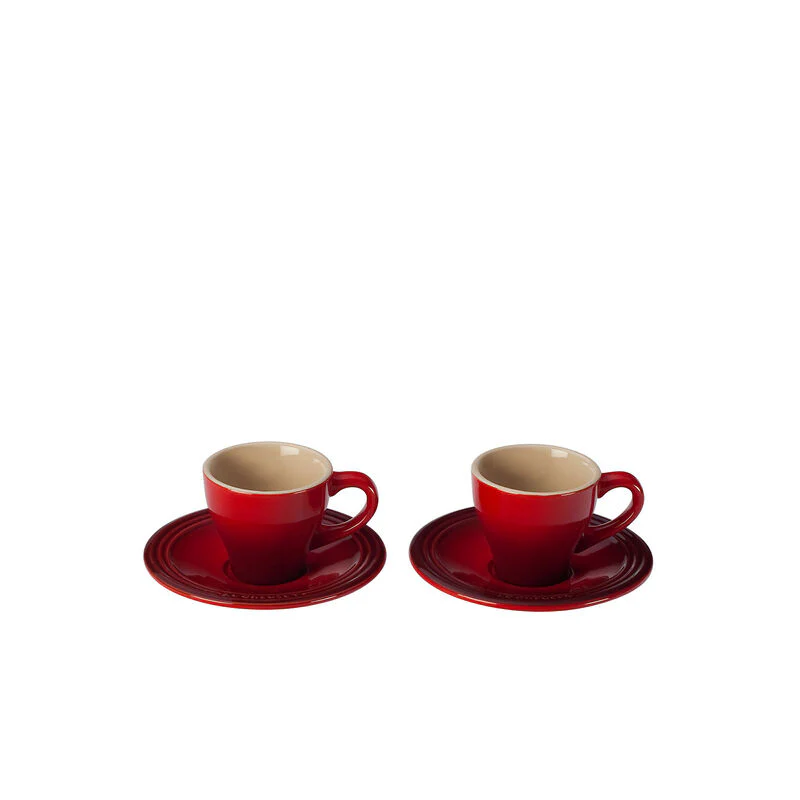 Espresso Cups & Saucers, Cerise - Image 1