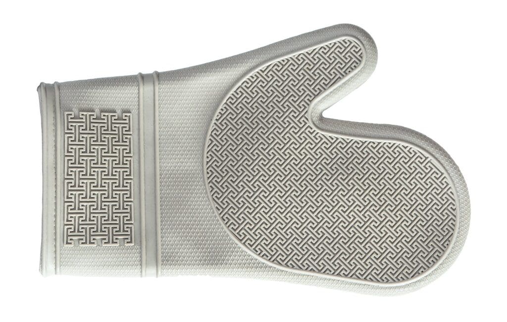 Silicone Oven Mitt Set, Beige - Image 1