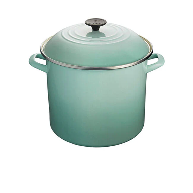 Stock Pot, Enameled Steel Sage