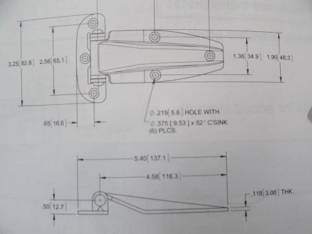 Strap Hinge, 5 3/8" Stainless Steel, BLACK E Coat - Image 2