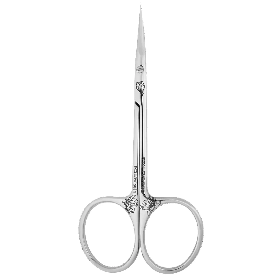 STALEKS PRO EXCLUSIVE 20 TYPE 1 PROFESSIONAL CUTICLE SCISSORS WITH NARROW TIPS SHORTENED HANDLES MAGNOLIA SX-20/1M- STALEKS™ - Image 1