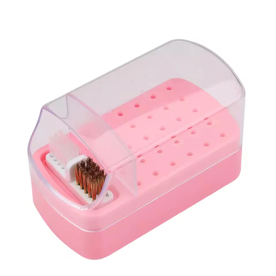 30 Holes acrylic nail drill bits holder + Brush - Image 2