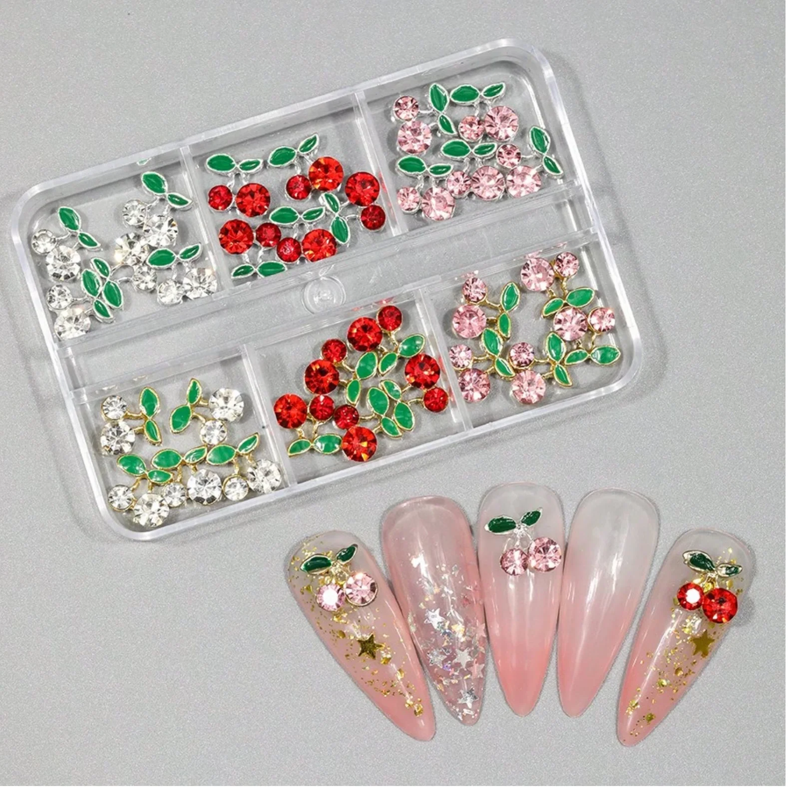 3D Cherry Nail Charms for Cute Nail Designs - Image 2
