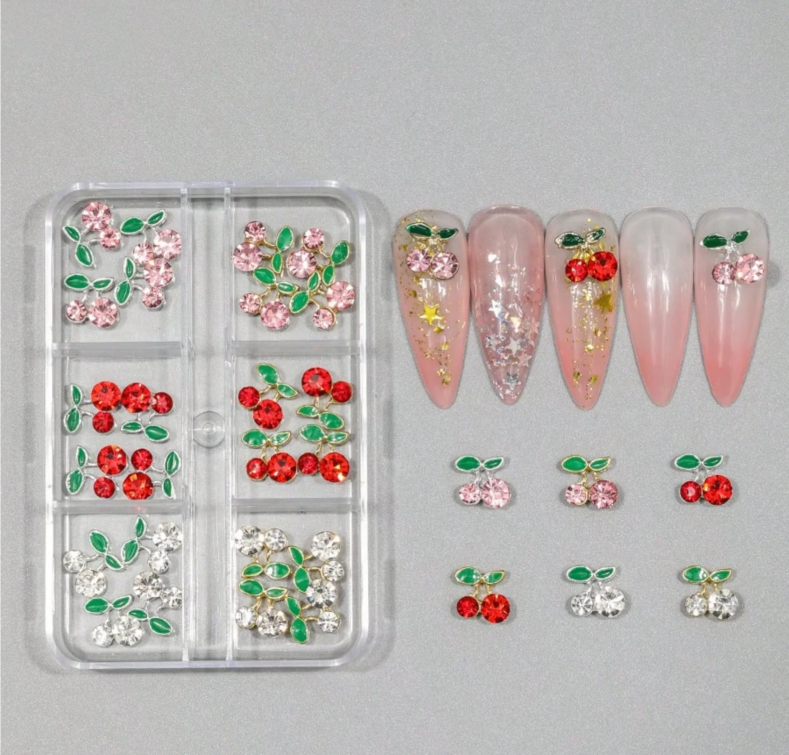 3D Cherry Nail Charms for Cute Nail Designs - Image 3